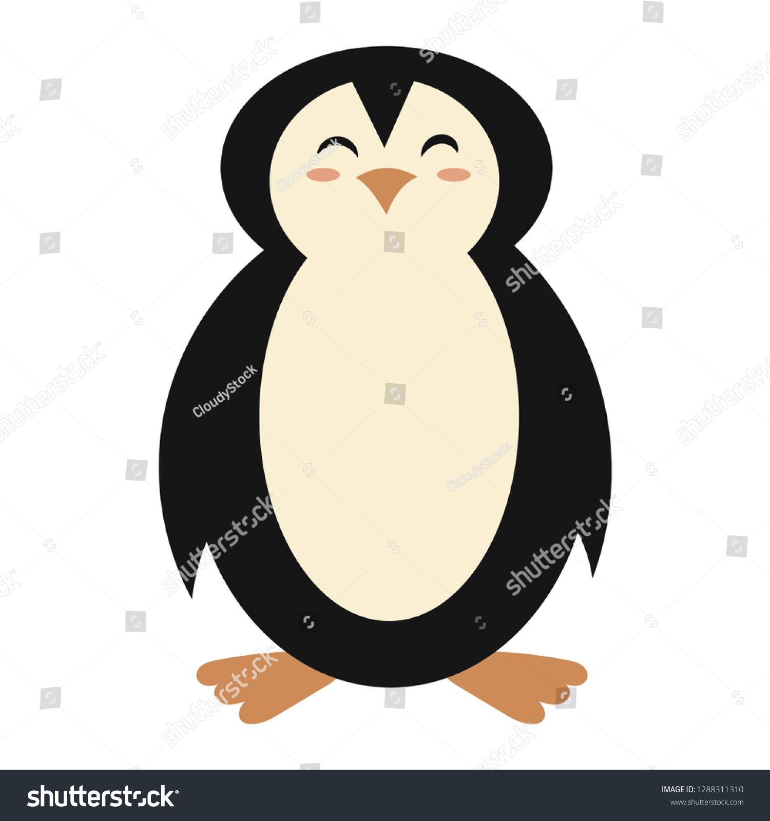 Cartoon Penguin Vector Illustration Cute Penguin Stock Vector (Royalty ...
