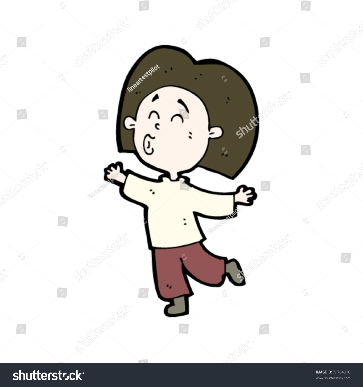 Cartoon Person Prancing Stock Vector (Royalty Free) 79764010
