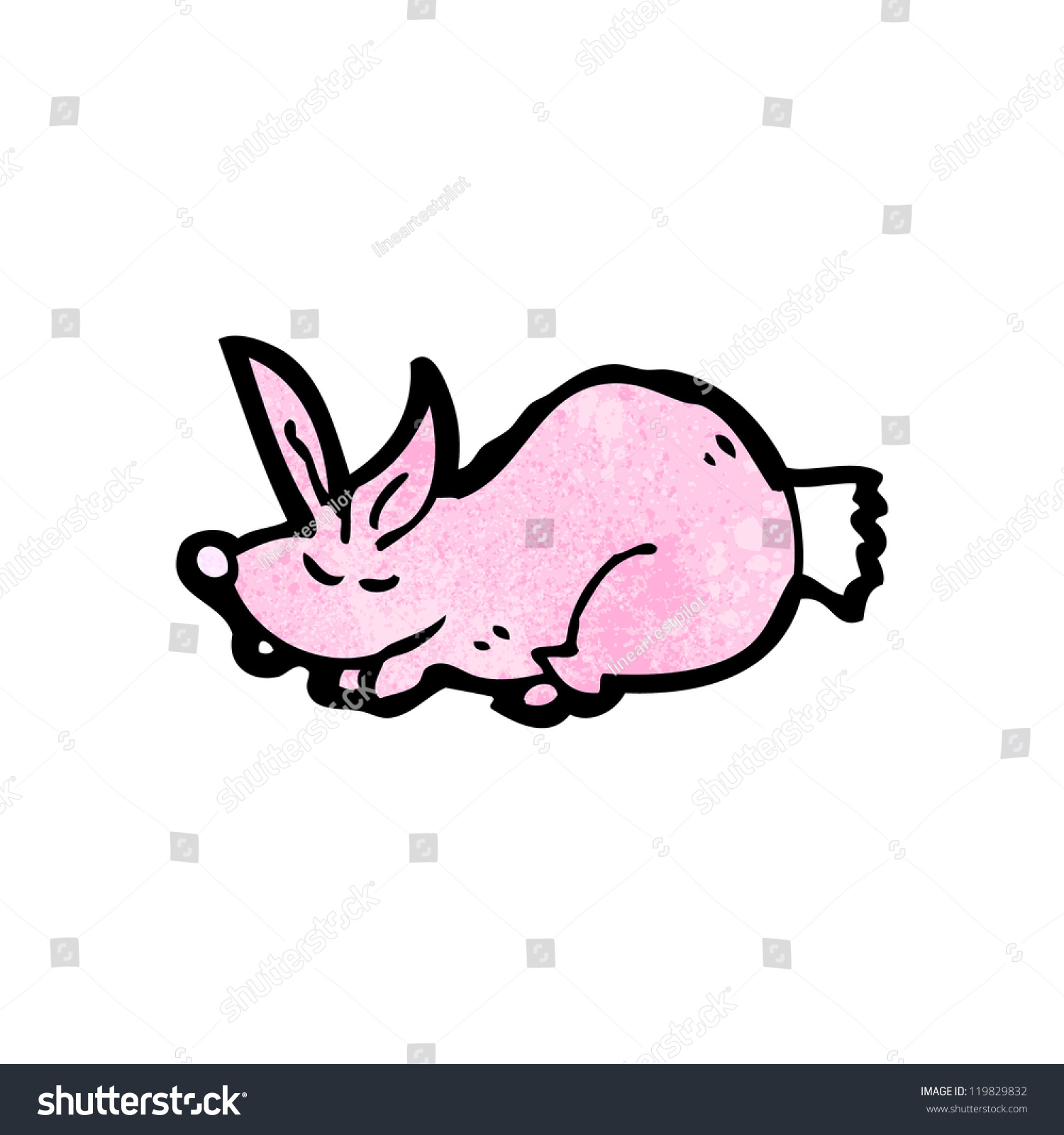 Cartoon Pink Rabbit Stock Vector (Royalty Free) 119829832