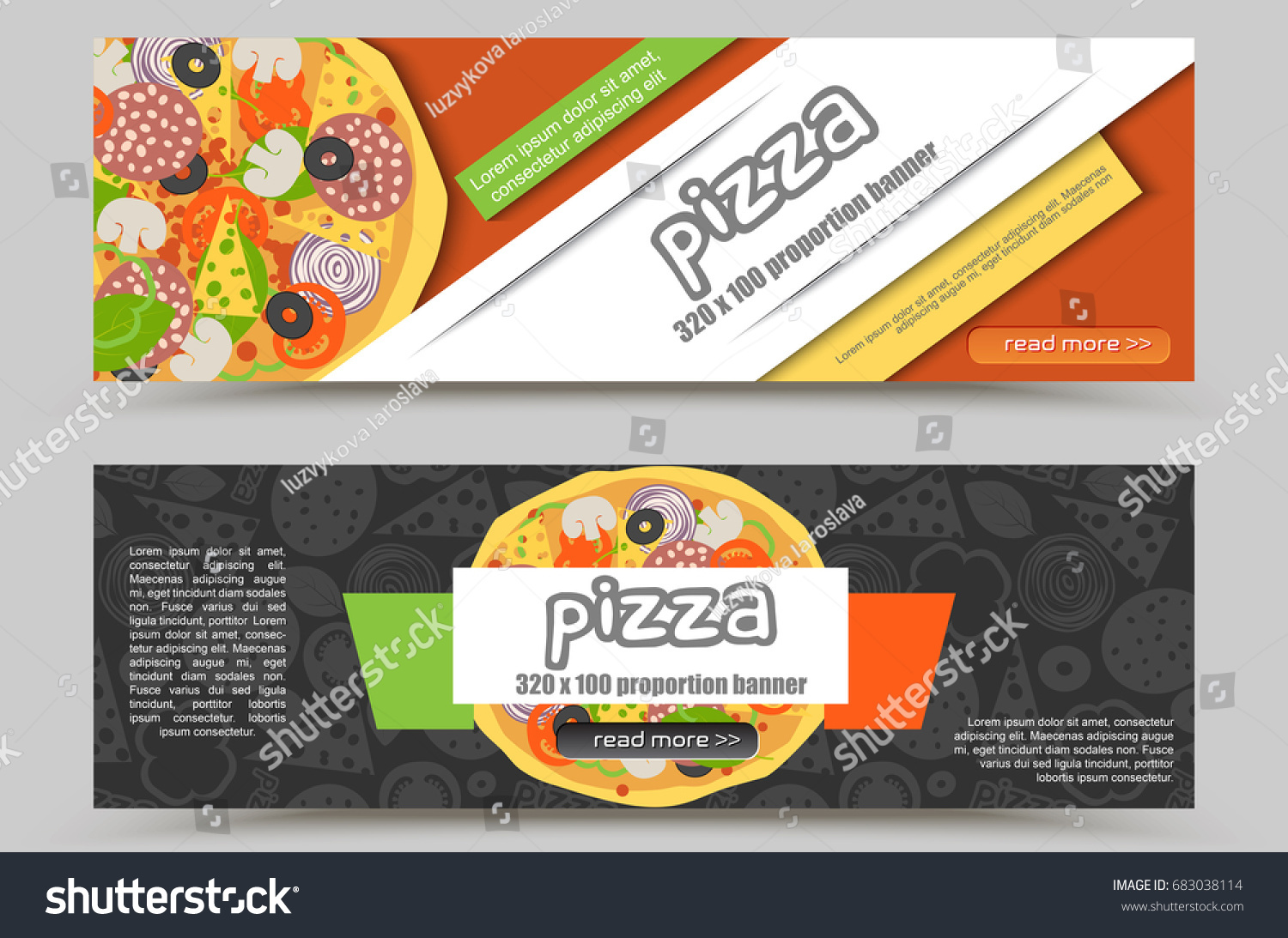 Cartoon Pizza Pizzeria Flyer Vector Background Stock Vector Royalty Free