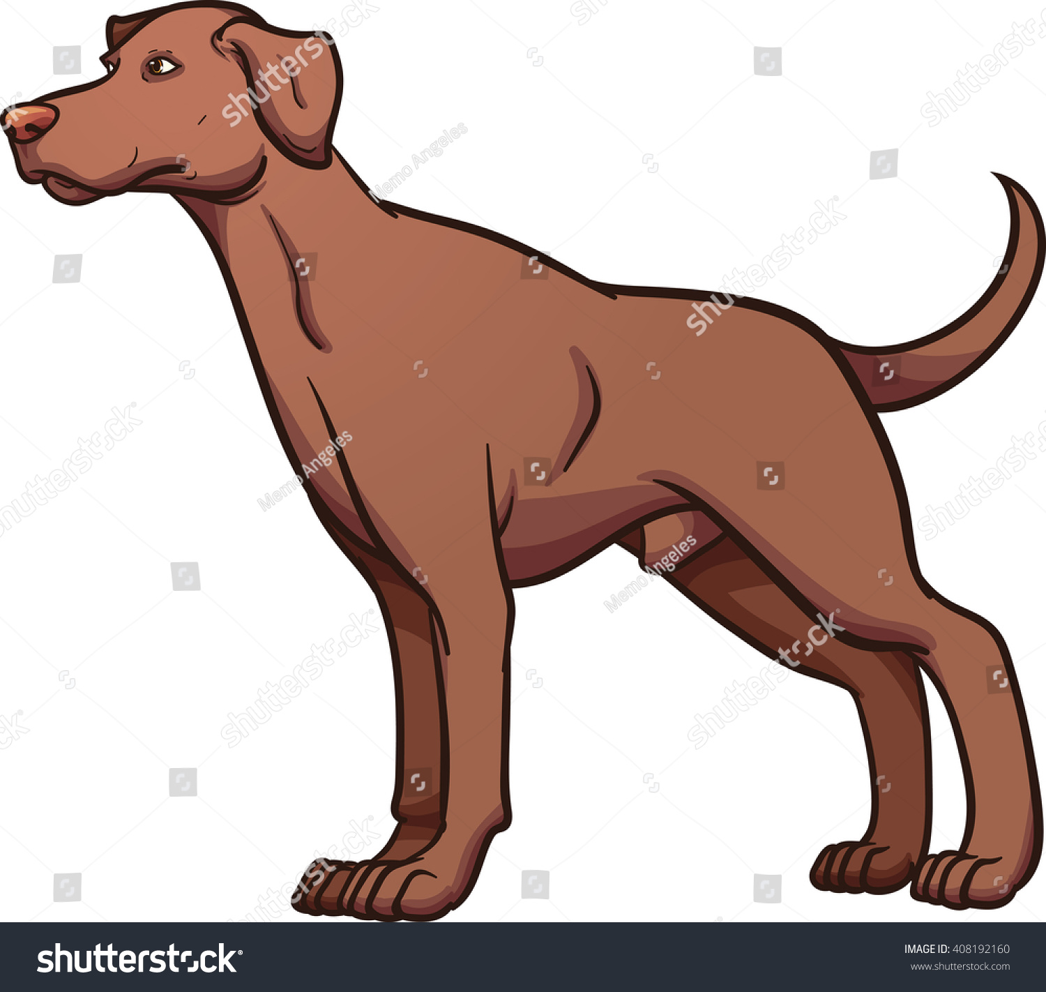 Cartoon Pointer Dog Vector Clip Art Stock Vector Royalty Free 408192160