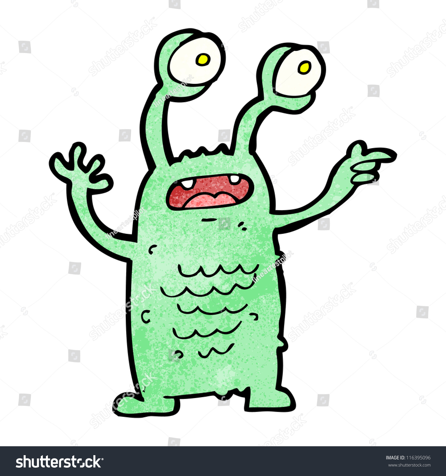 Cartoon Pointing Alien Stock Vector Illustration 116395096 : Shutterstock