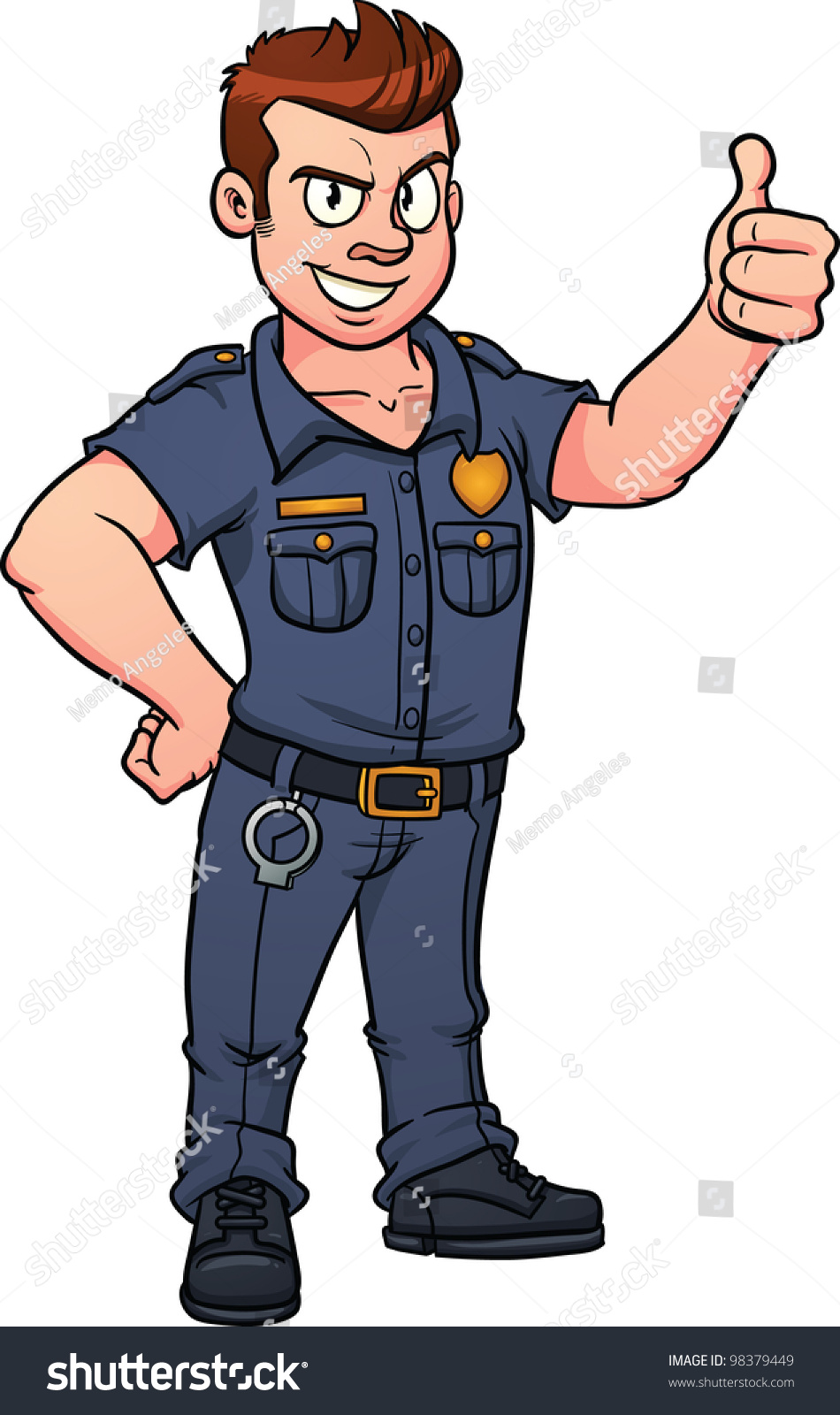 Cartoon Police Officer Vector Illustration Simple Stock Vector 98379449 ...