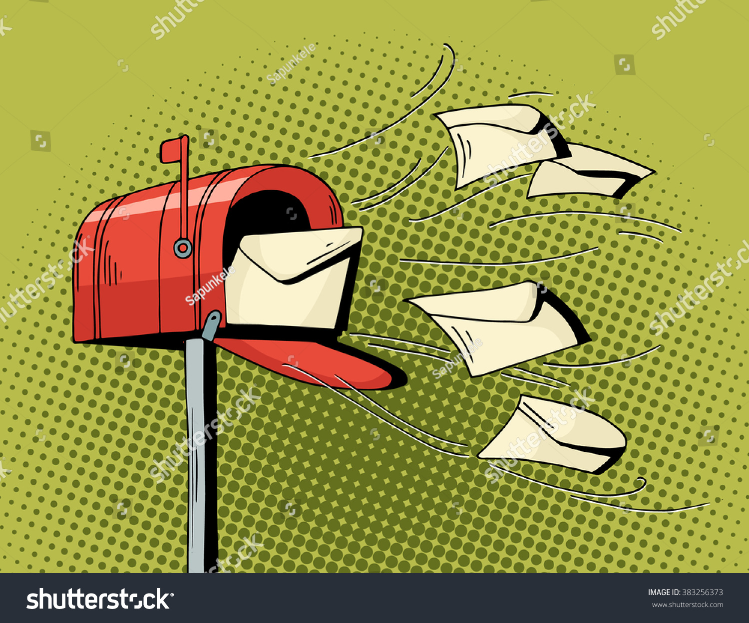 Cartoon Pop Art Mailbox Send Letters Stock Vector Royalty Free