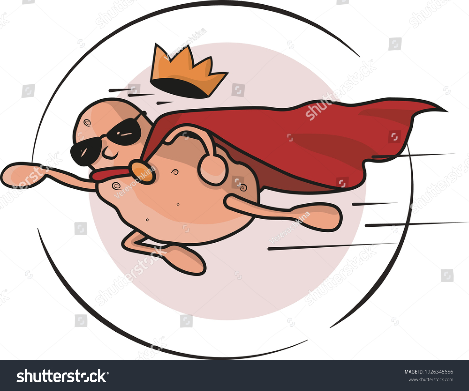 Cartoon Potato Flying Like Superman Stock Vector Royalty Free 1926345656