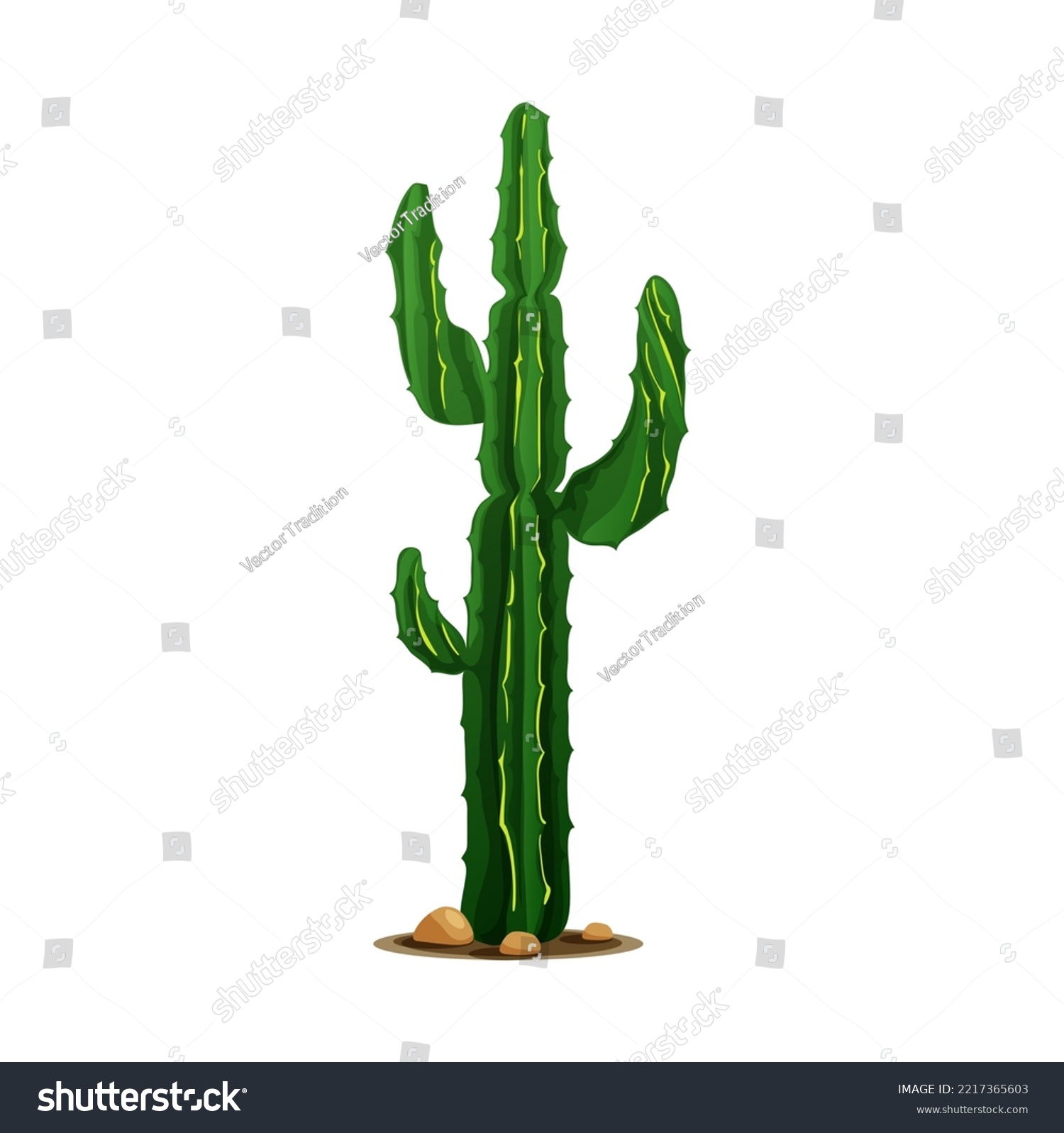SVG of Cartoon prickly succulent, mexican giant cardon or elephant cactus isolated western tropical plant grown in desert. Vector prickly plant tall spiky tree, indians and native americans cacti with thorns svg