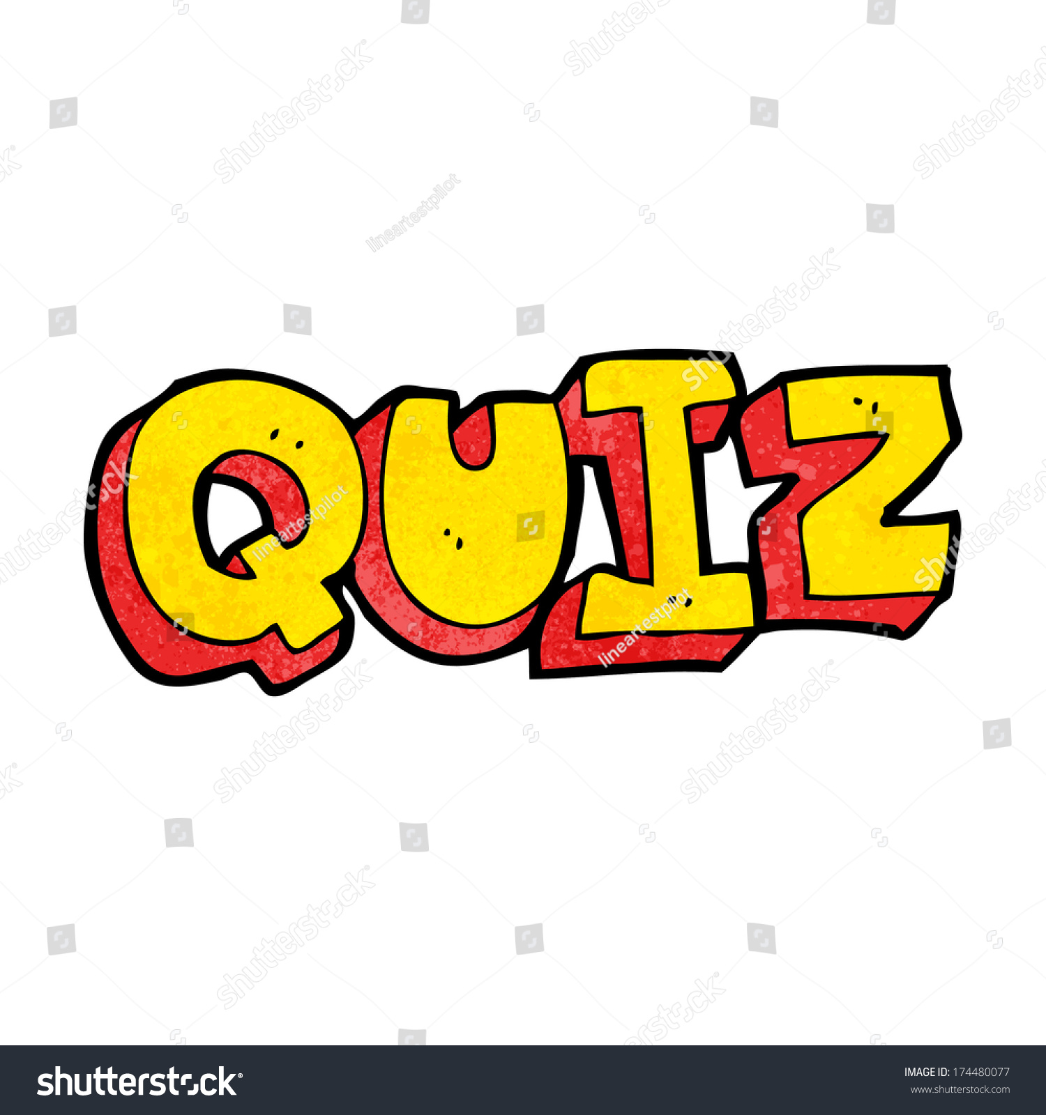 Cartoon Quiz Sign Stock Vector 174480077 - Shutterstock