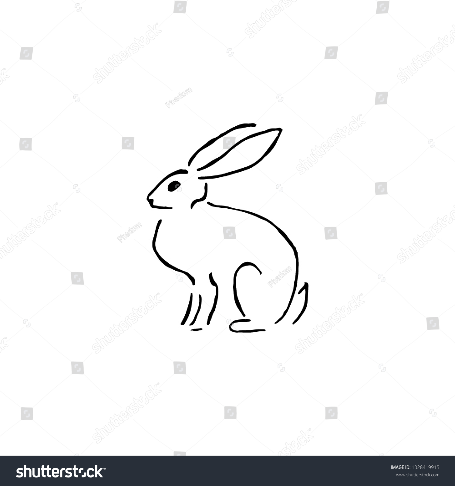 Cartoon Rabbit Doodle Stock Vector (Royalty Free) 1028419915 | Shutterstock