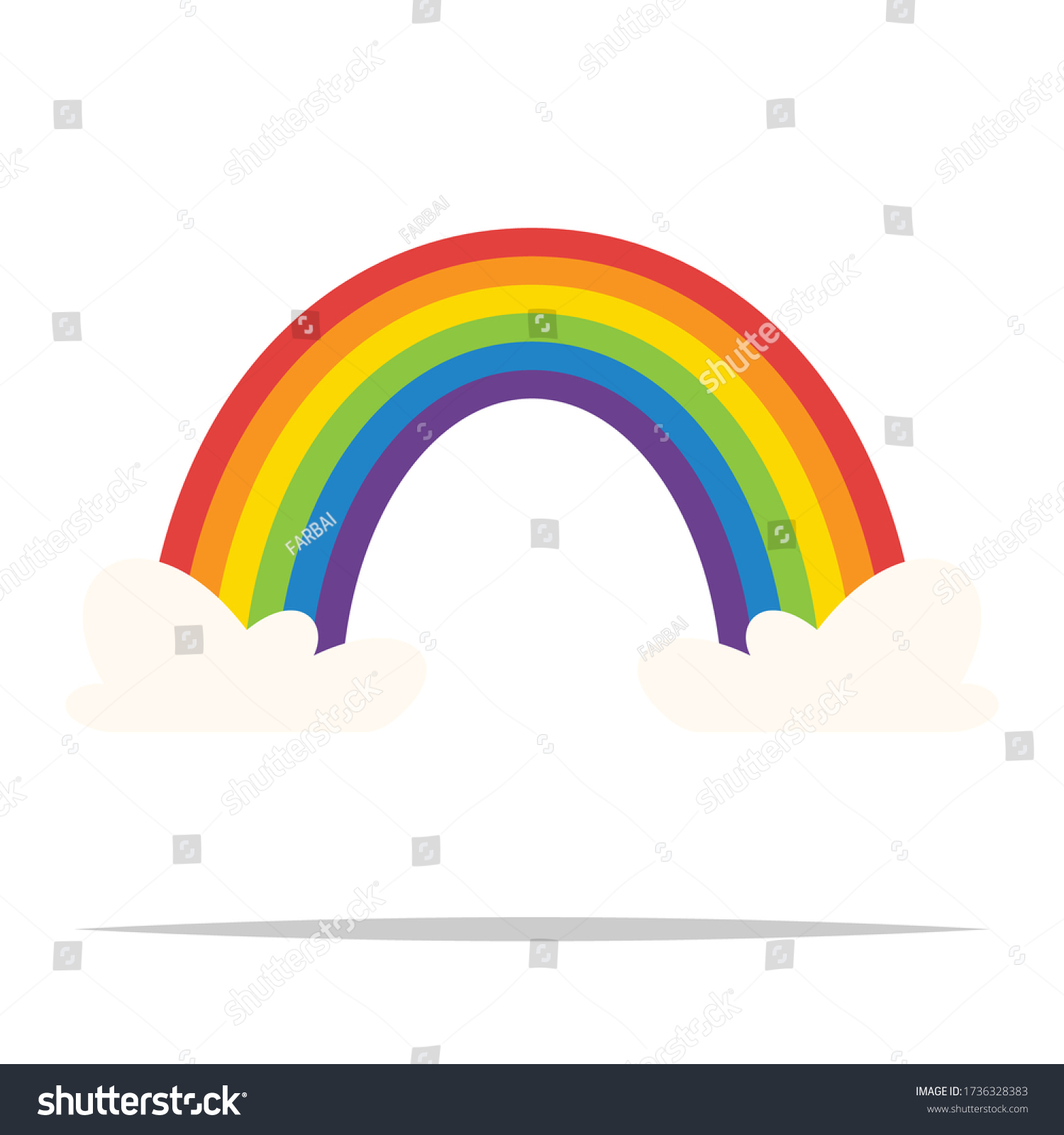 Cartoon Rainbow Clouds Vector Isolated Illustration Stock Vector ...