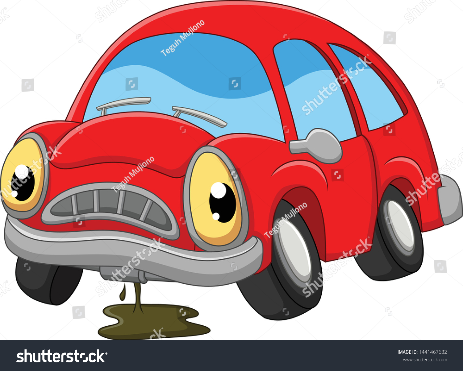 cartoon red car sad need repair stock vector royalty free 1441467632 shutterstock