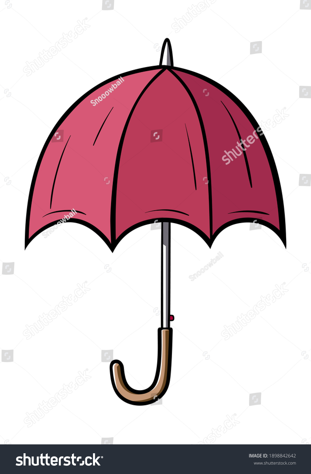 Cartoon Red Umbrella Vector Illustration Stock Vector (Royalty Free ...