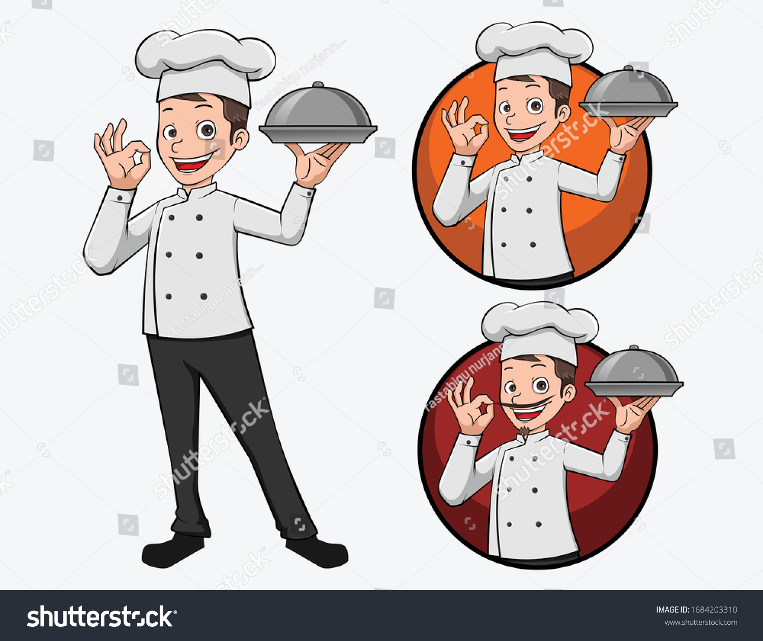 Cartoon Restaurant Logo Chef Illustration Mascot Stock Vector (Royalty ...