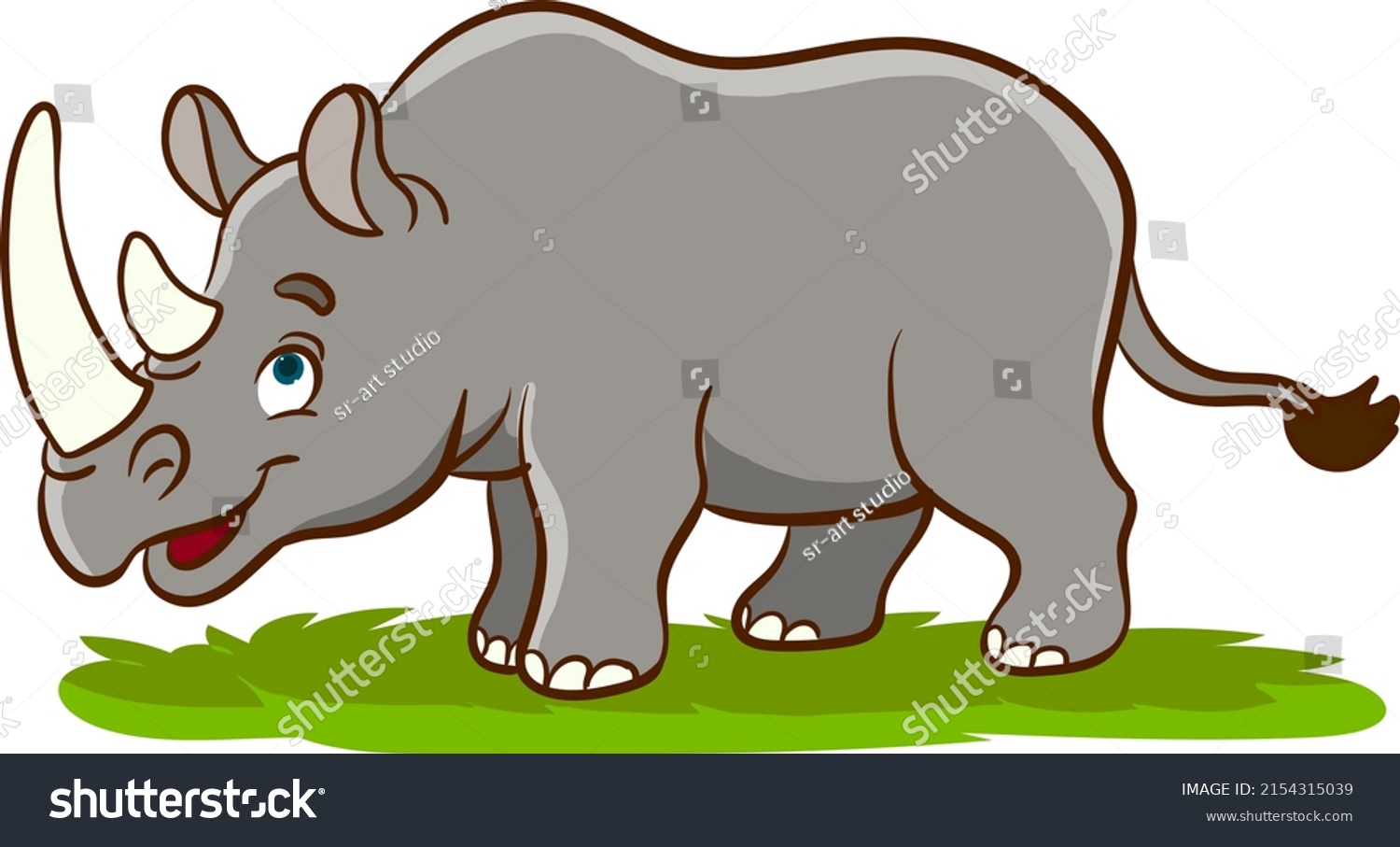 Cartoon Rhino Mascot Vector Illustration Stock Vector (Royalty Free ...