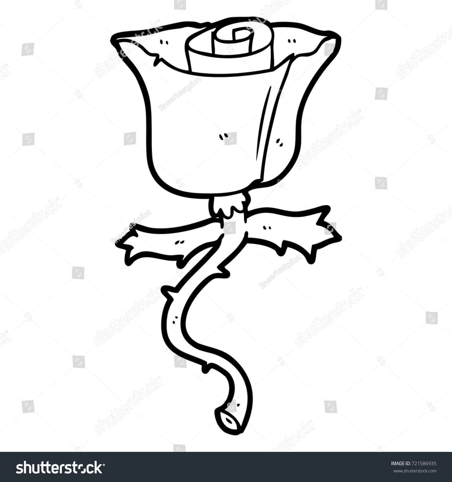 Cartoon Rose Thorns Stock Vector (Royalty Free) 721586935