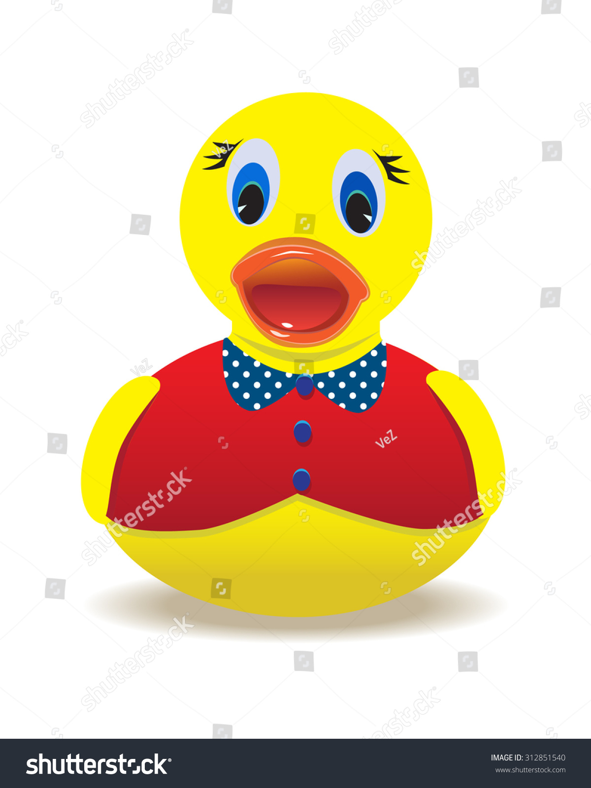 Cartoon Rubber Duck Vest Stock Vector (Royalty Free) 312851540 ...