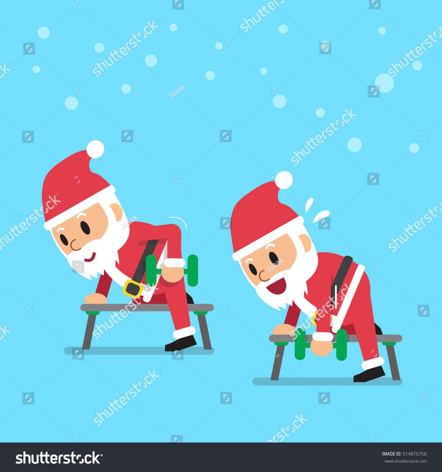 Cartoon Santa Claus Doing Dumbbell Row Stock Vector Royalty Free 514876756 Shutterstock 9133