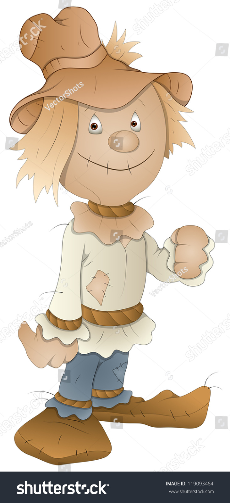 Cartoon Scarecrow Vector Illustration Stock Vector (Royalty Free ...