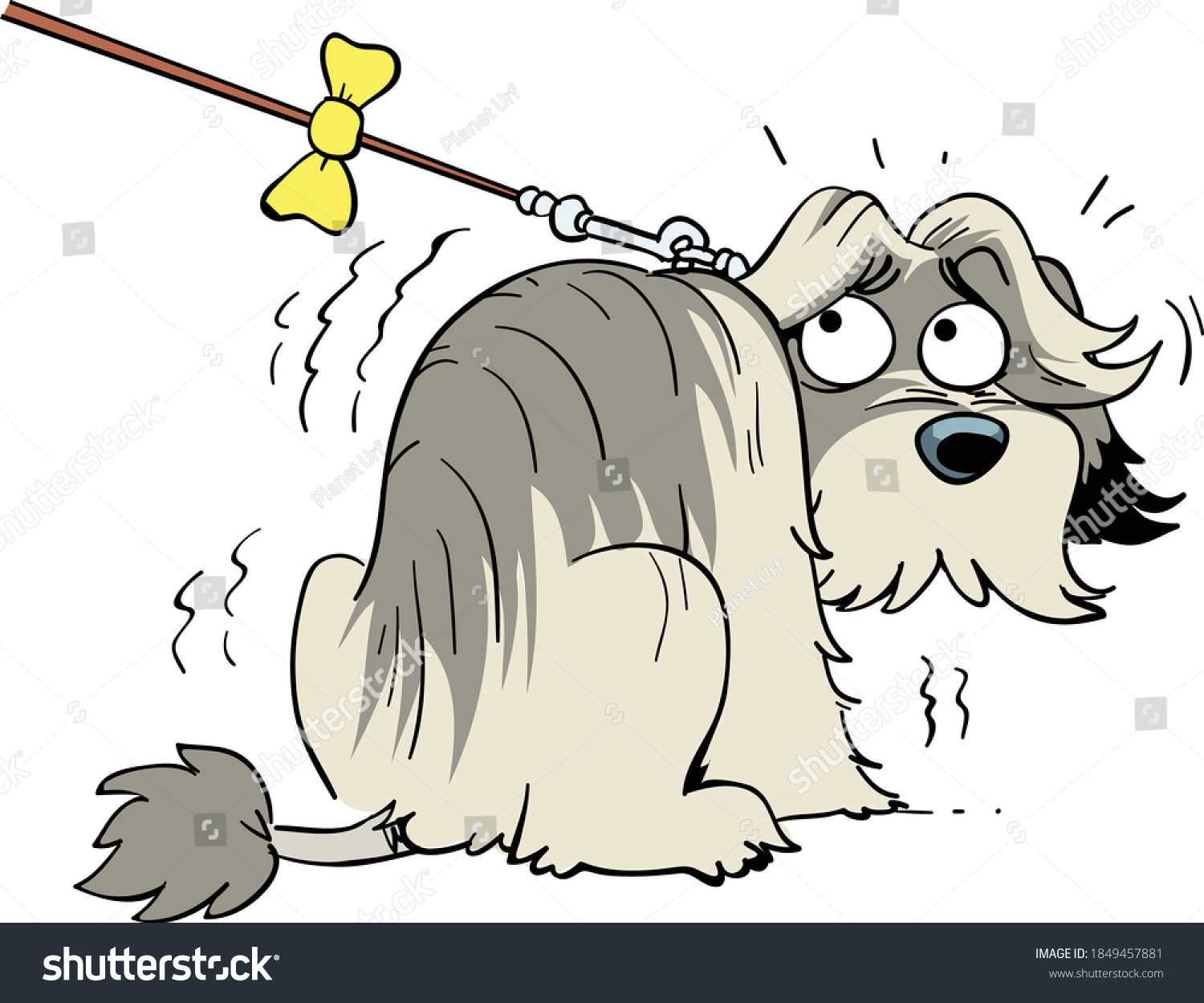 Cartoon Scared Dog Illustration Vector เวกเตอร์สต็อก (ปลอดค่าลิขสิทธิ์