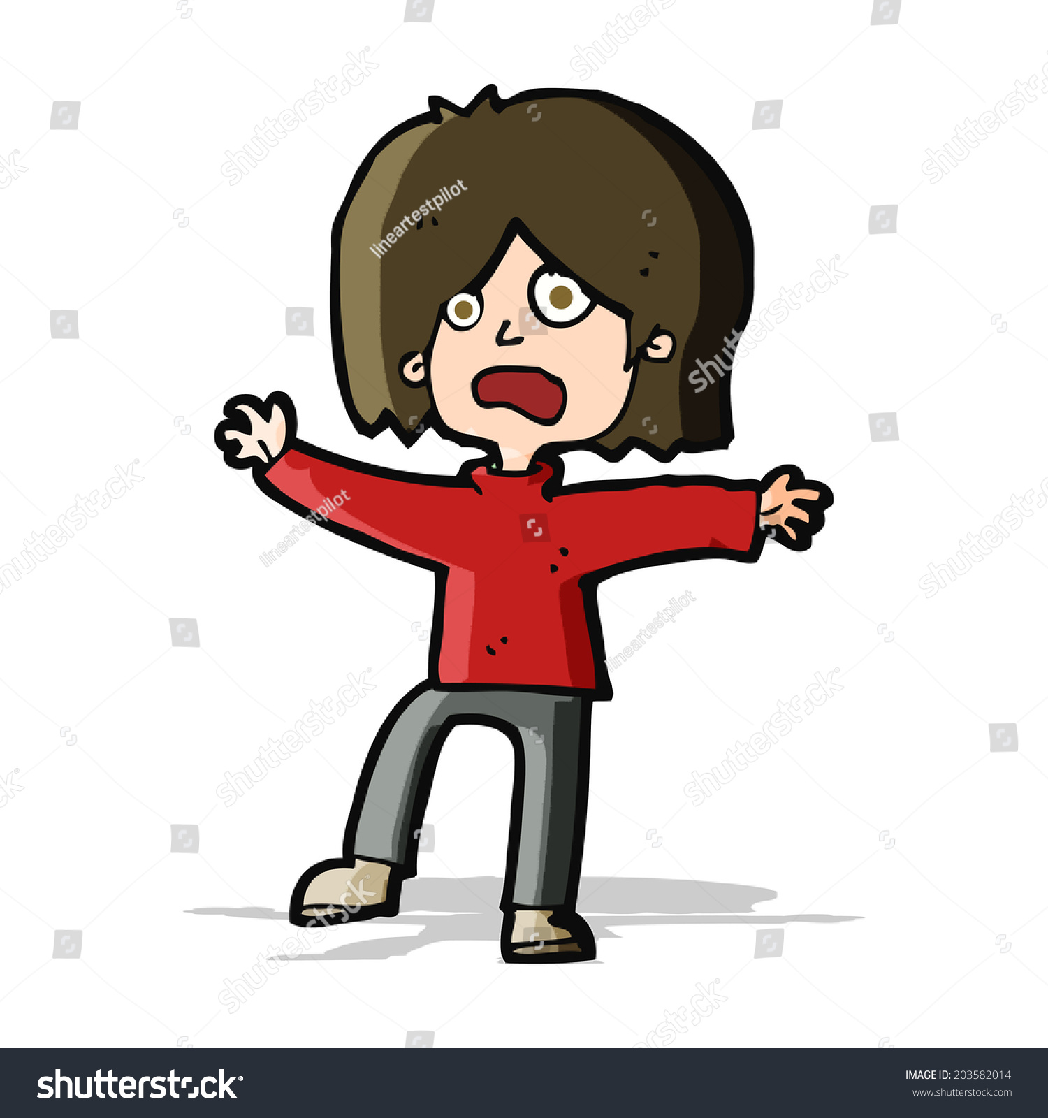 Cartoon Scared Person Stock Vector (Royalty Free) 203582014