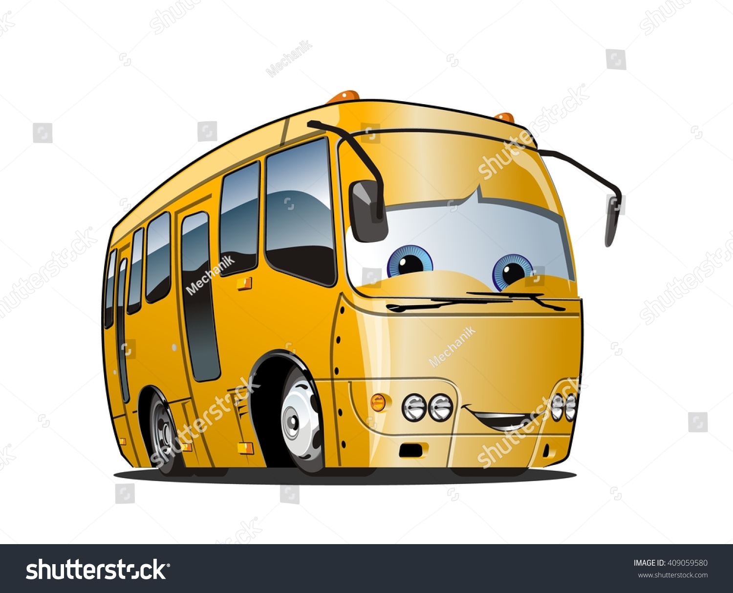 Cartoon School Bus Isolated On White Background. Available Eps-10 ...