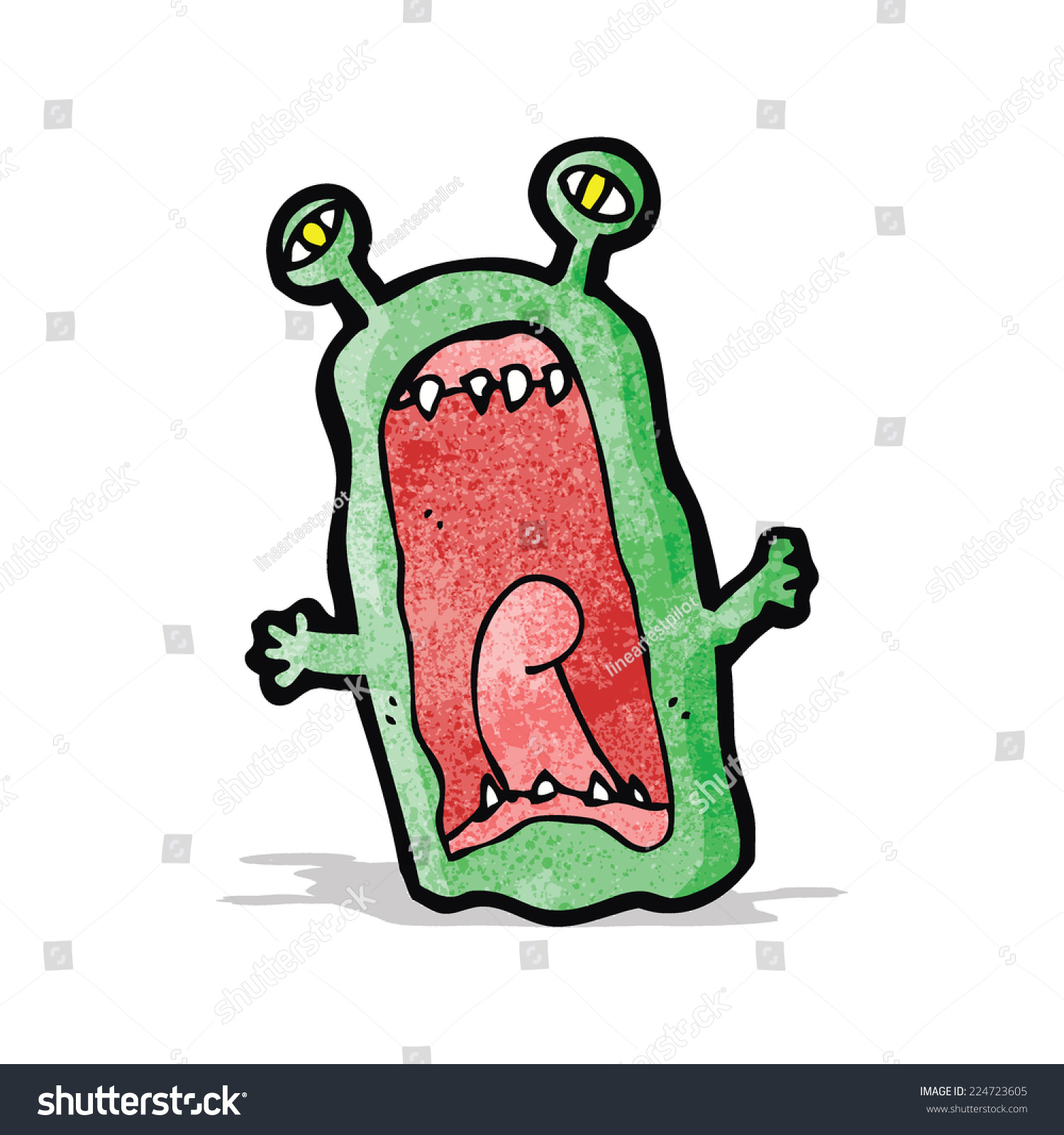 Cartoon Screaming Alien Stock Vector (Royalty Free) 224723605 ...