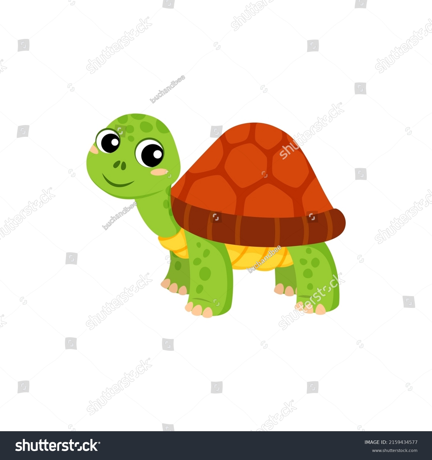 Cartoon Sea Turtle Funny Marine Underwater Stock Vector (Royalty Free ...