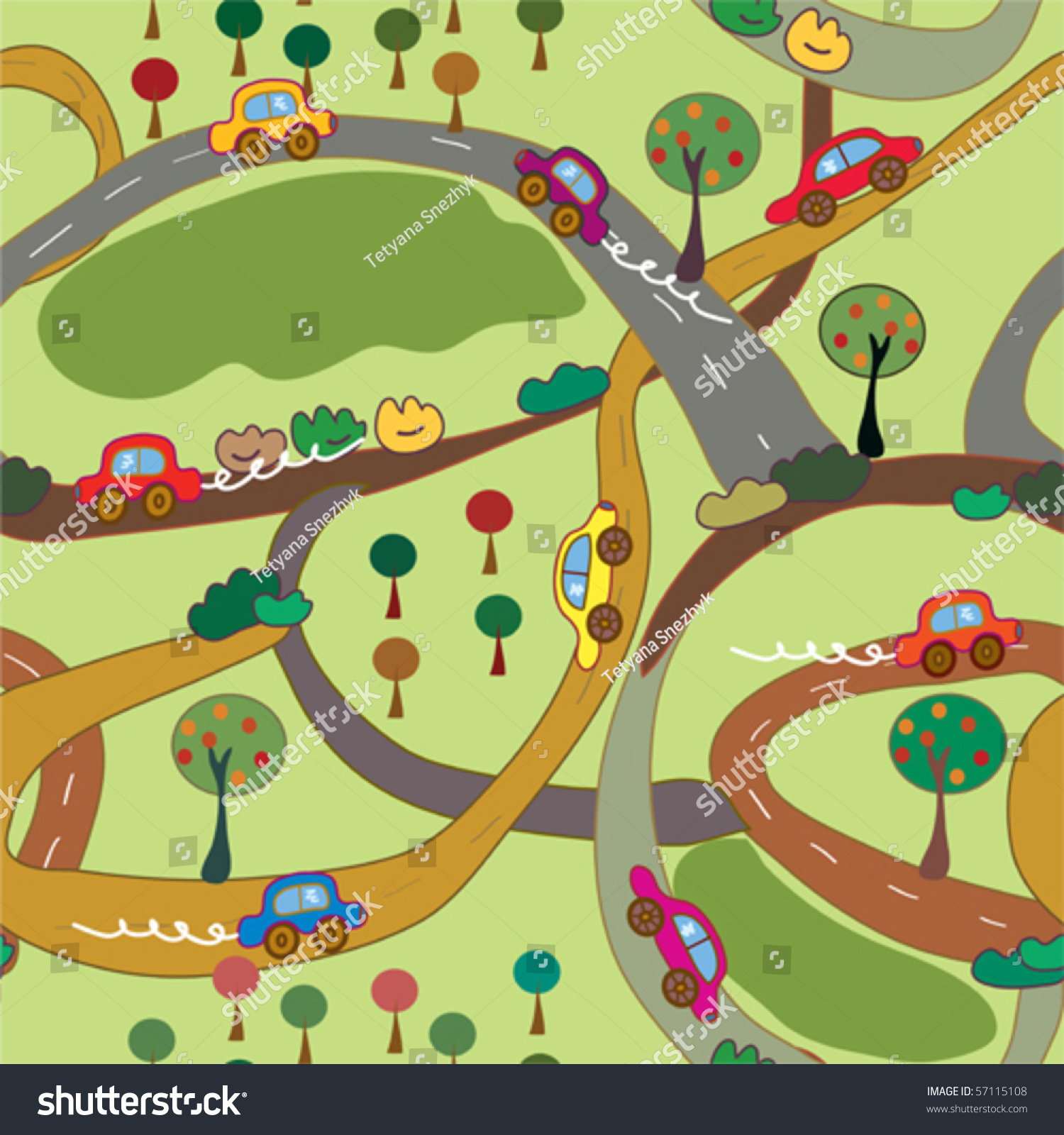 http://image.shutterstock.com/z/stock-vector-cartoon-seamless-pattern-with-cars-and-roads-in-the-country-57115108.jpg