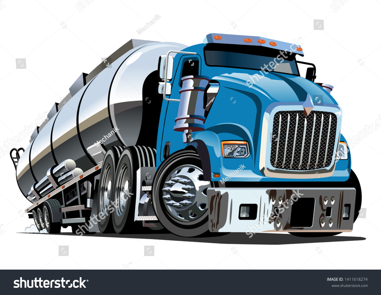 Cartoon Semi Tanker Truck Available Eps10 Stock Vector Royalty Free Stock Vector Cartoon Semi Tanker Truck Available Eps Vector Format Separated By Groups And Layers With 1411618274