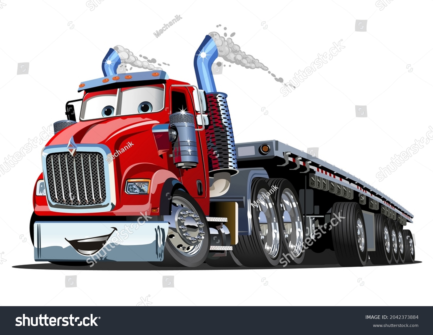 Cartoon Semi Truck Available Eps10 Vector Stock Vector Royalty Free Stock Vector Cartoon Semi Truck Available Eps Vector Format Separated By Groups And Layers With Transparency 2042373884