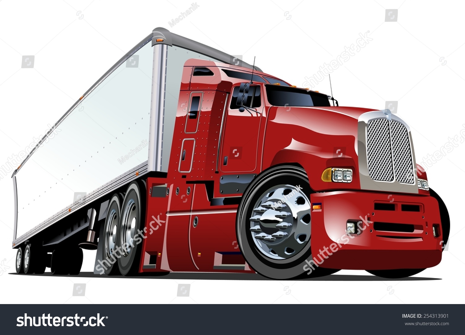 Cartoon Semi Truck. Available Eps-10 Vector Format Separated By Groups ...