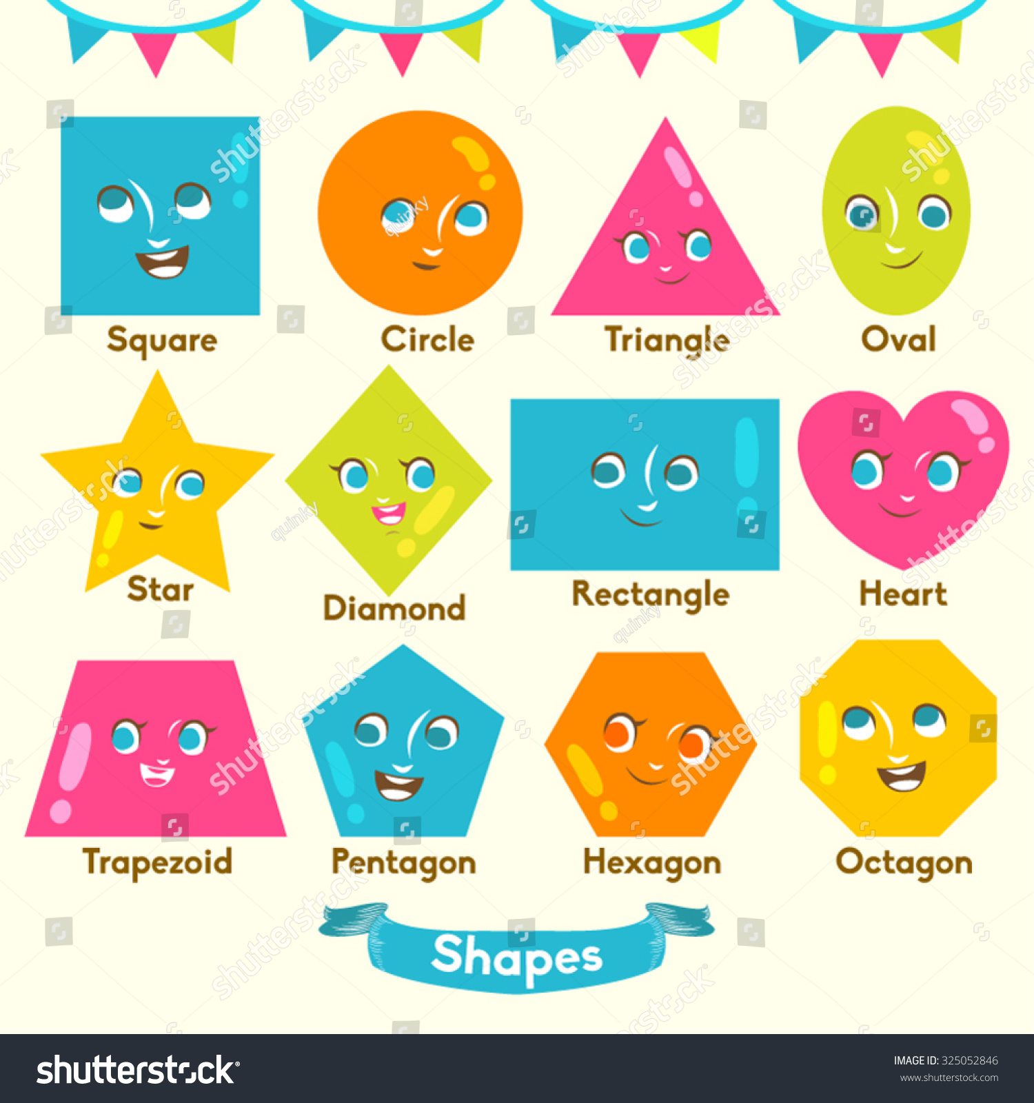 Cartoon Shapes Vector Design Illustration Stock Vector (Royalty Free