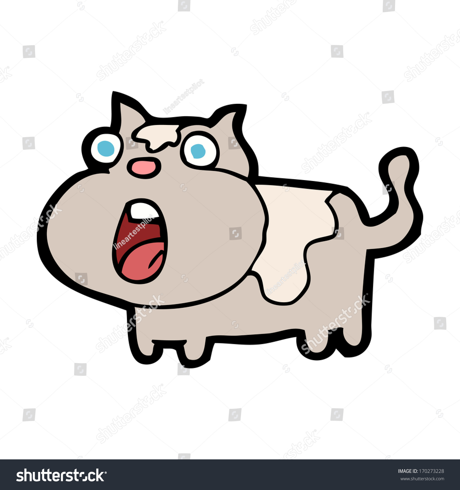 Cartoon Shocked Cat Stock Vector (Royalty Free) 170273228 | Shutterstock