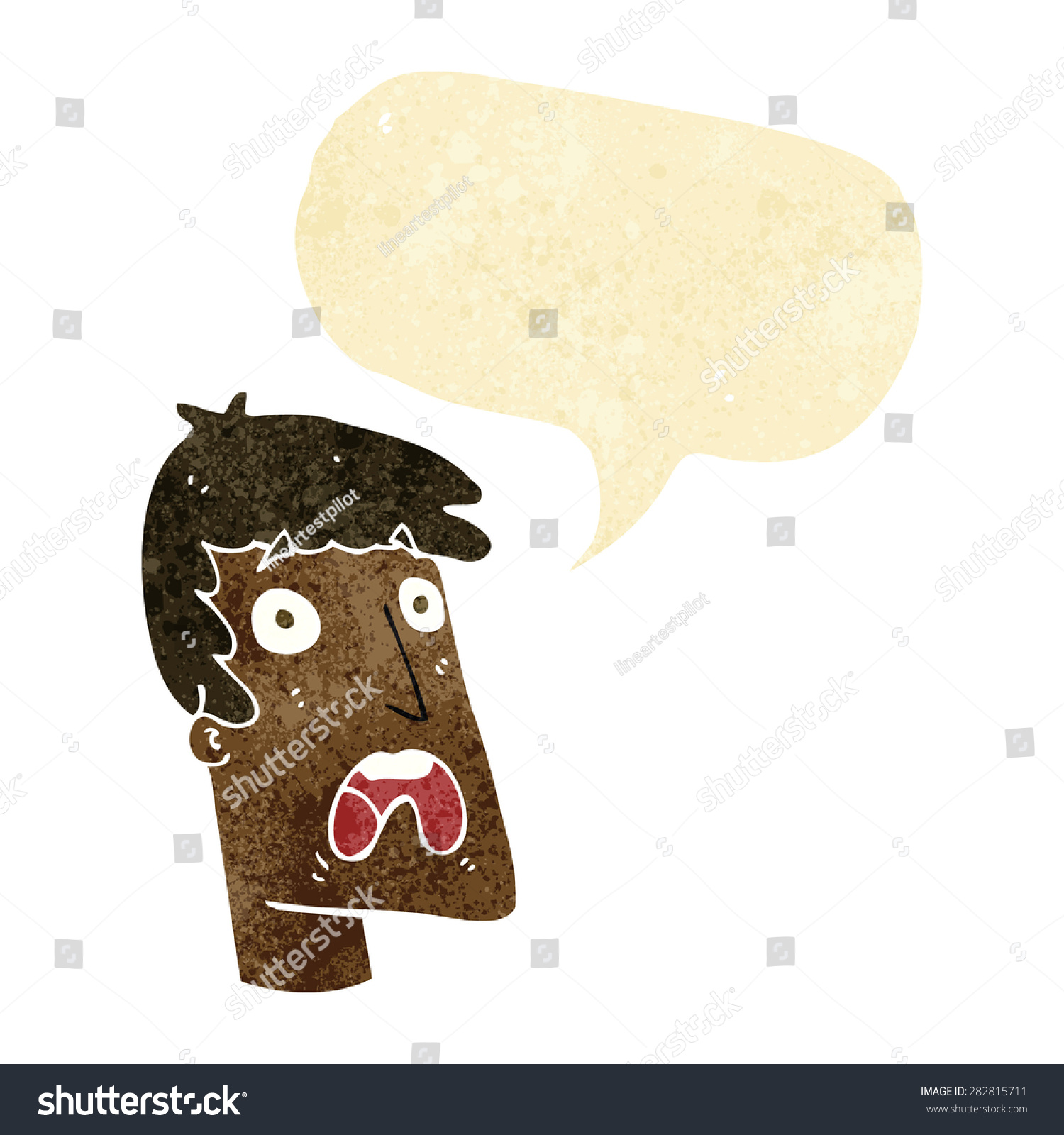 Cartoon Shocked Man Speech Bubble Stock Vector (Royalty Free) 282815711 ...