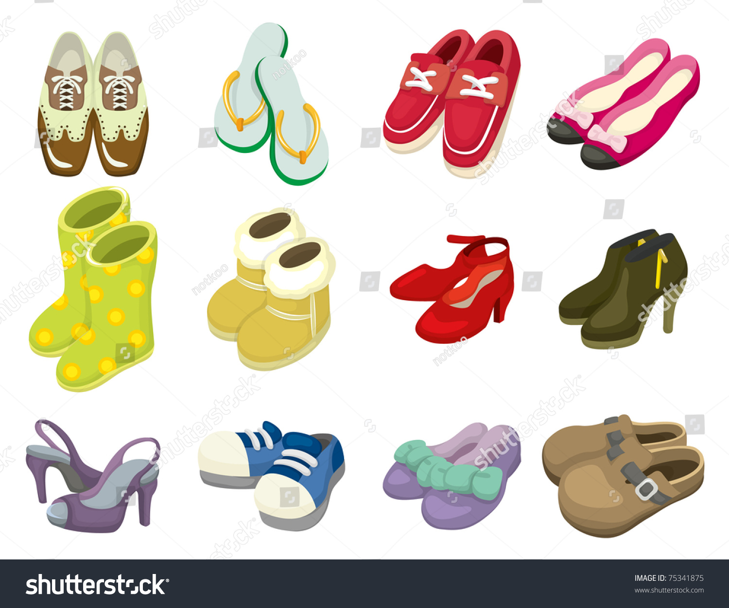 Cartoon Shoes Icon Stock Vector 75341875 - Shutterstock