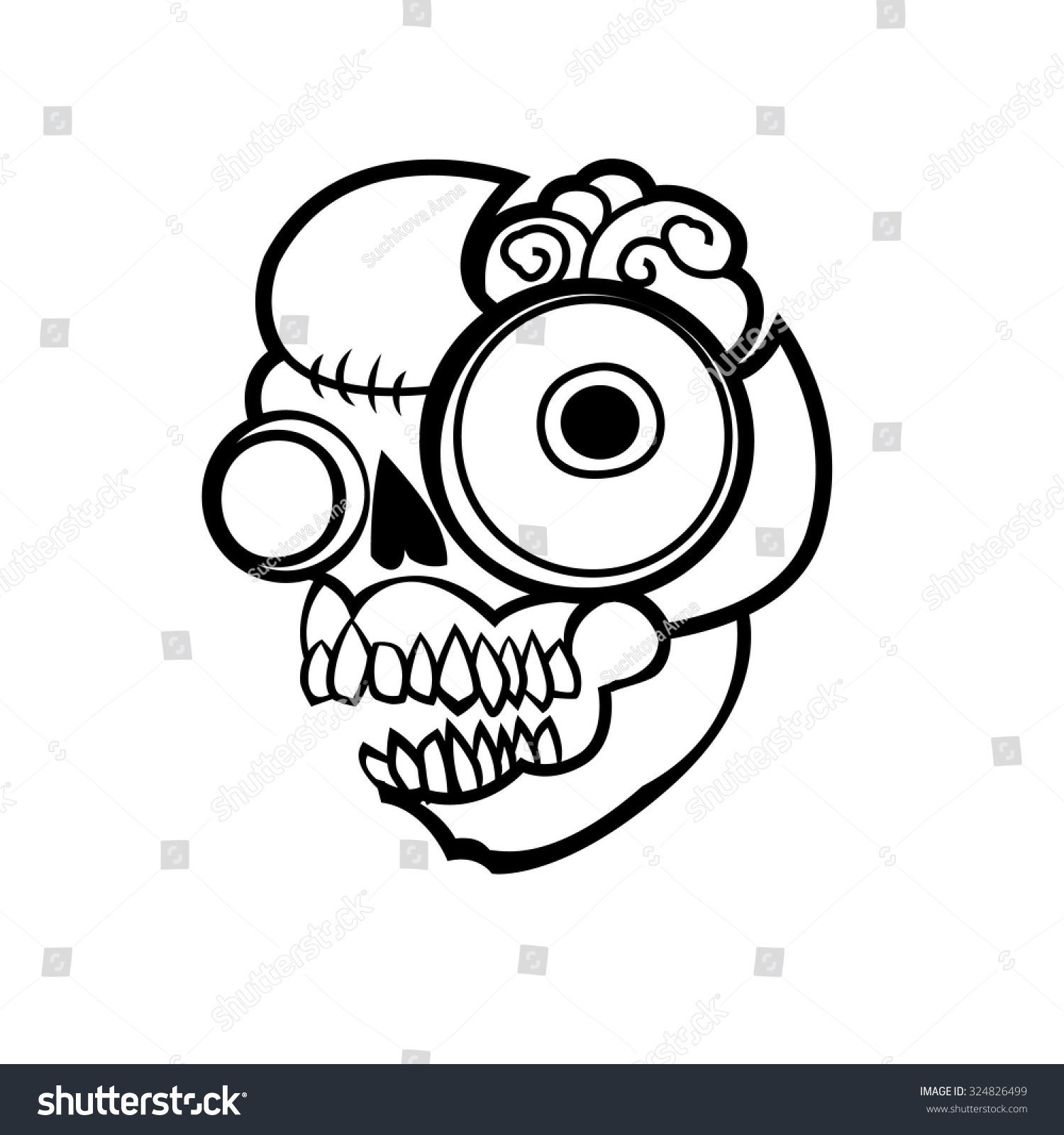 Uncategorized Simple Zombie Drawing cartoon simple zombie head vector illustration stock halloween art