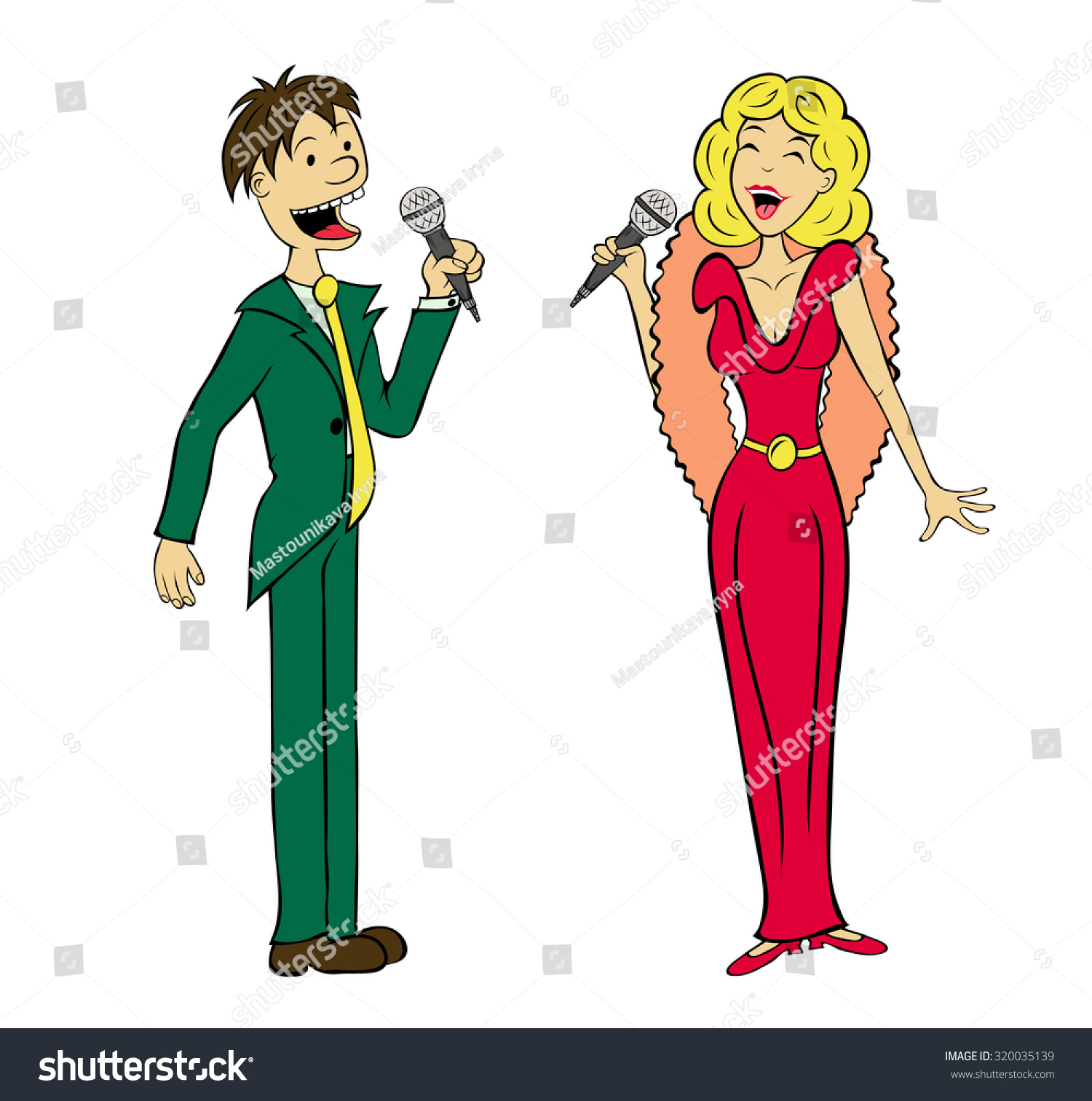 Cartoon Singers. Stock Vector 320035139 : Shutterstock