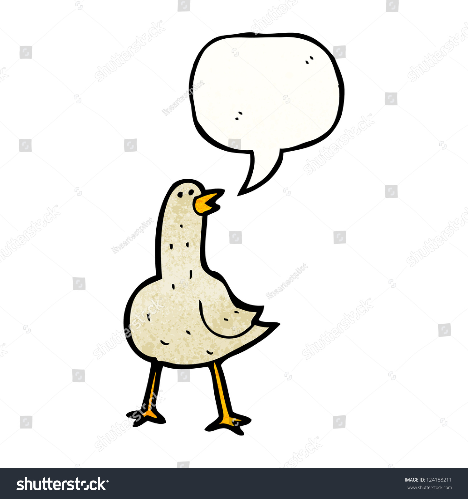 Cartoon Singing Bird Stock Vector Illustration 124158211 : Shutterstock