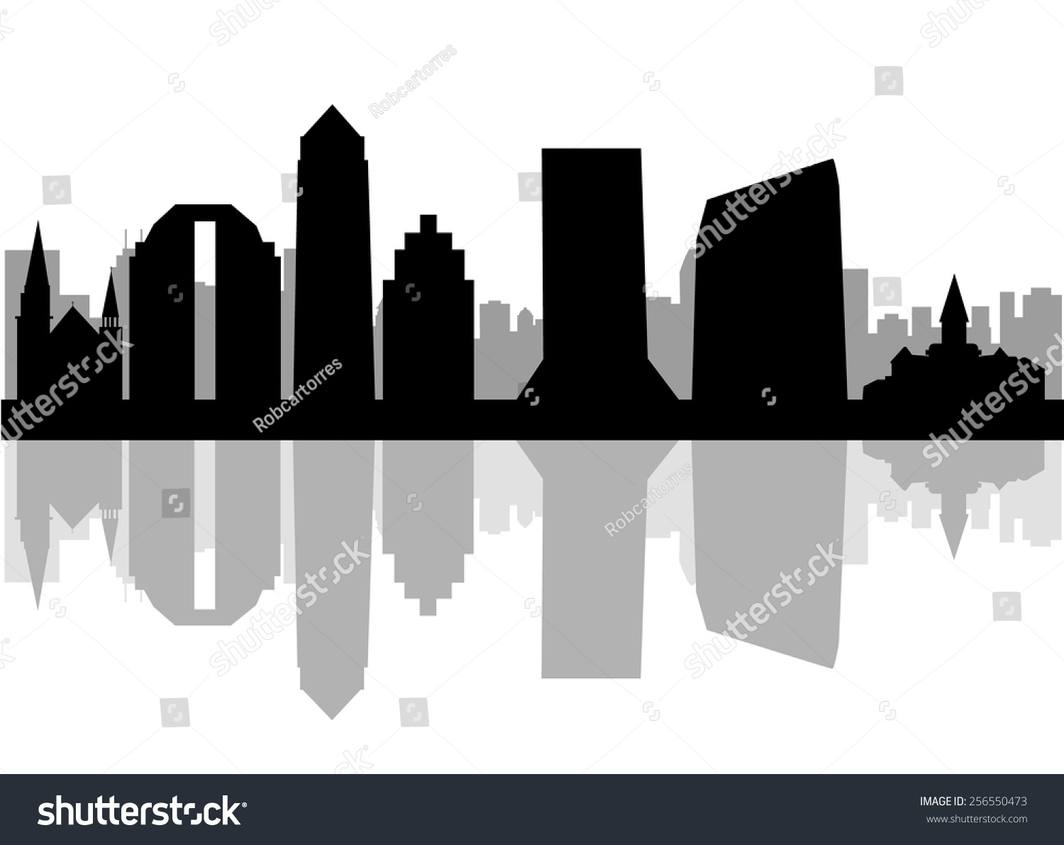 Cartoon Skyline Silhouette City Jacksonville Florida Stock Vector ...