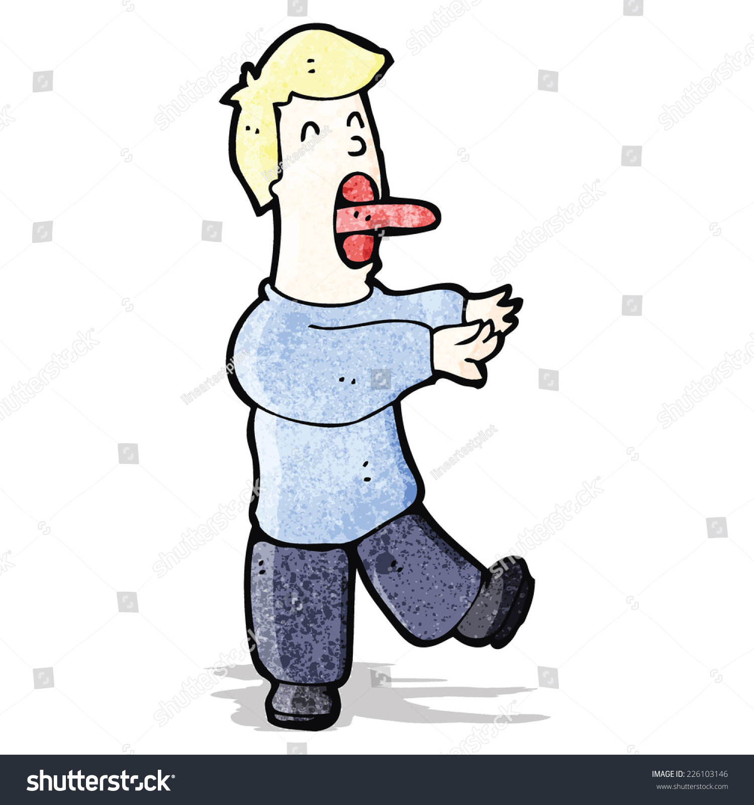 Cartoon Sleepwalking Man Stock Vector (Royalty Free) 226103146
