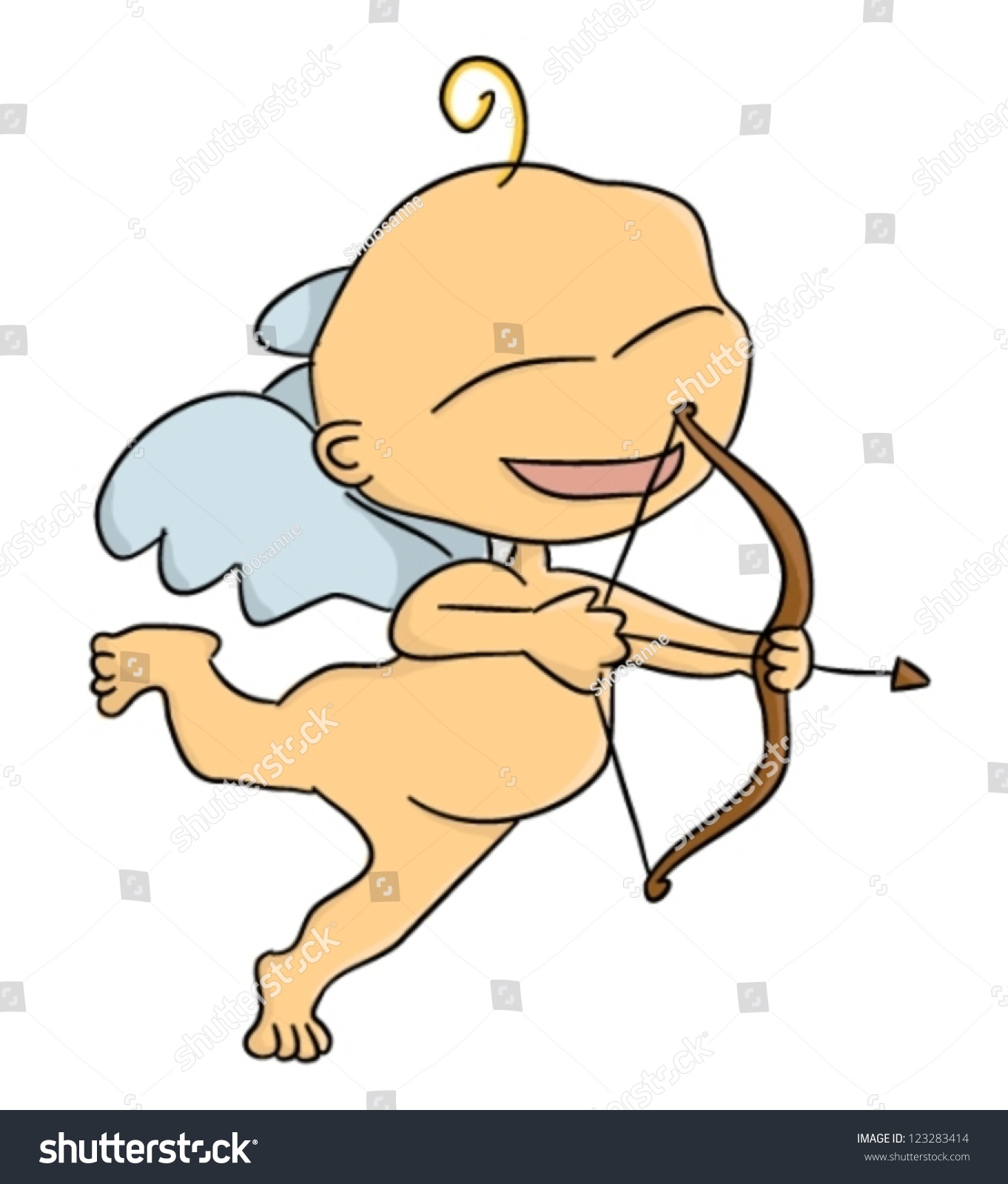 Cartoon Small Funny Cupid Vector Stock Vector (Royalty Free) 123283414 ...