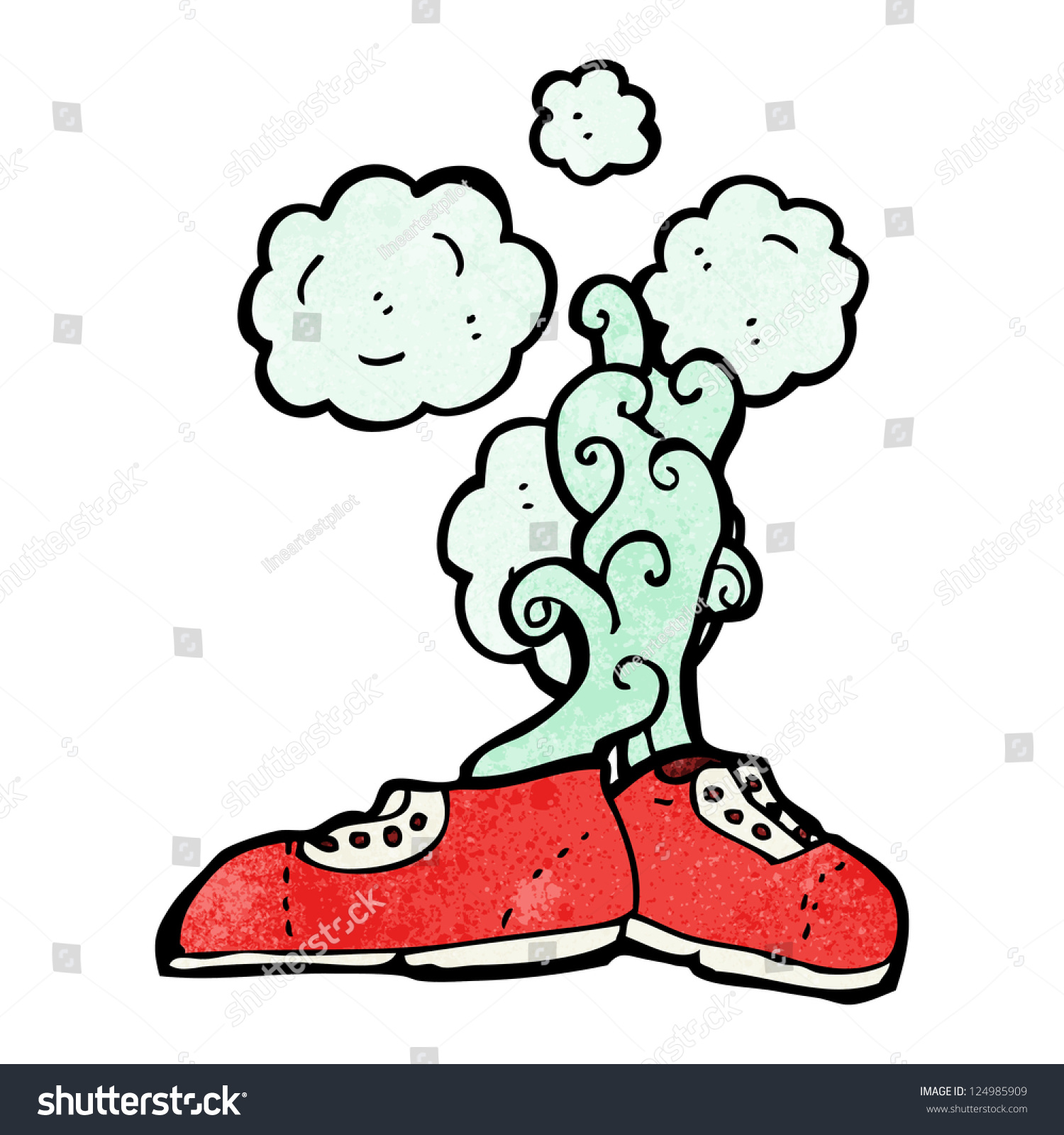 Cartoon Smelly Old Sneakers Stock Vector Illustration 124985909 ...