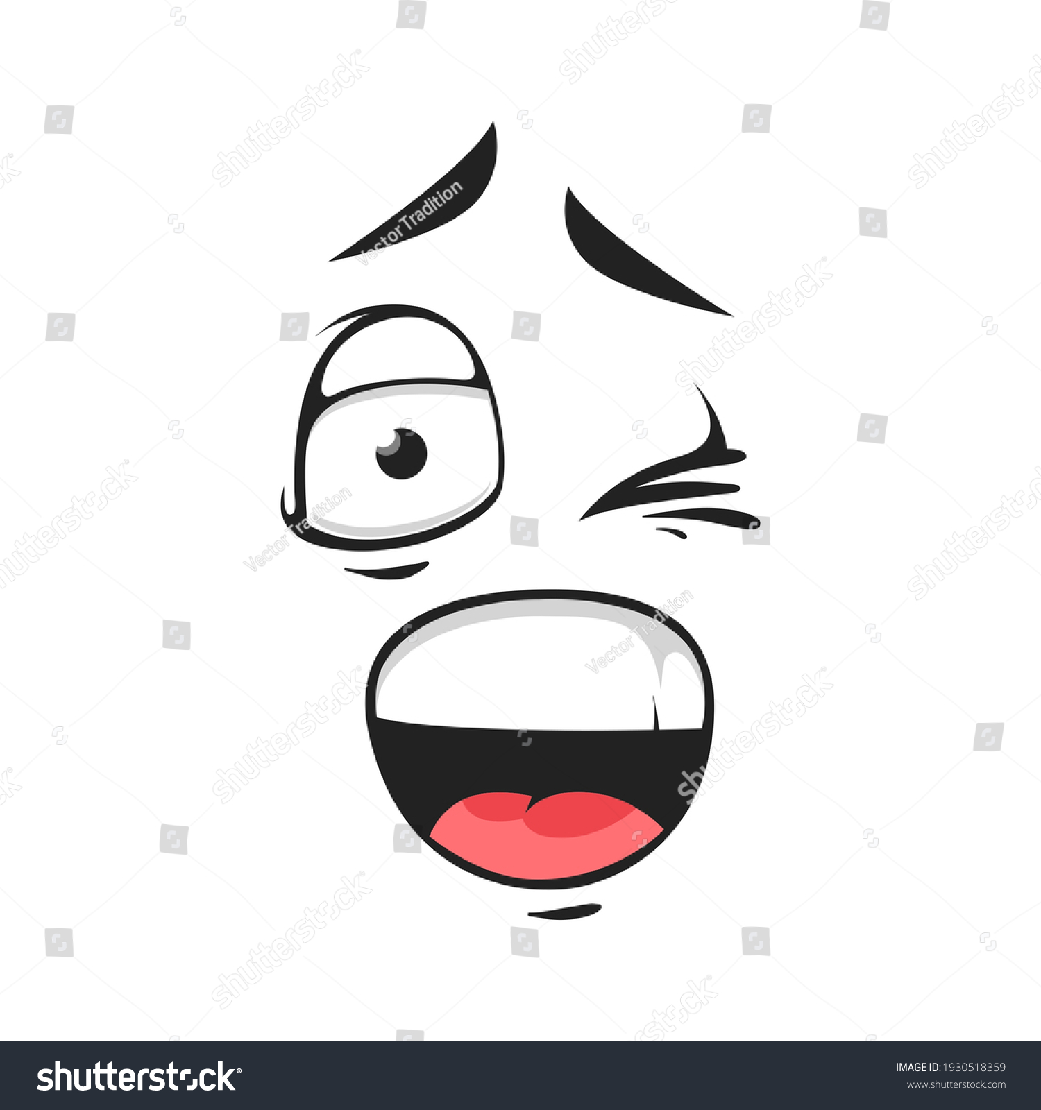 Cartoon Smiling Face Vector Emoji Wink Stock Vector (Royalty Free ...