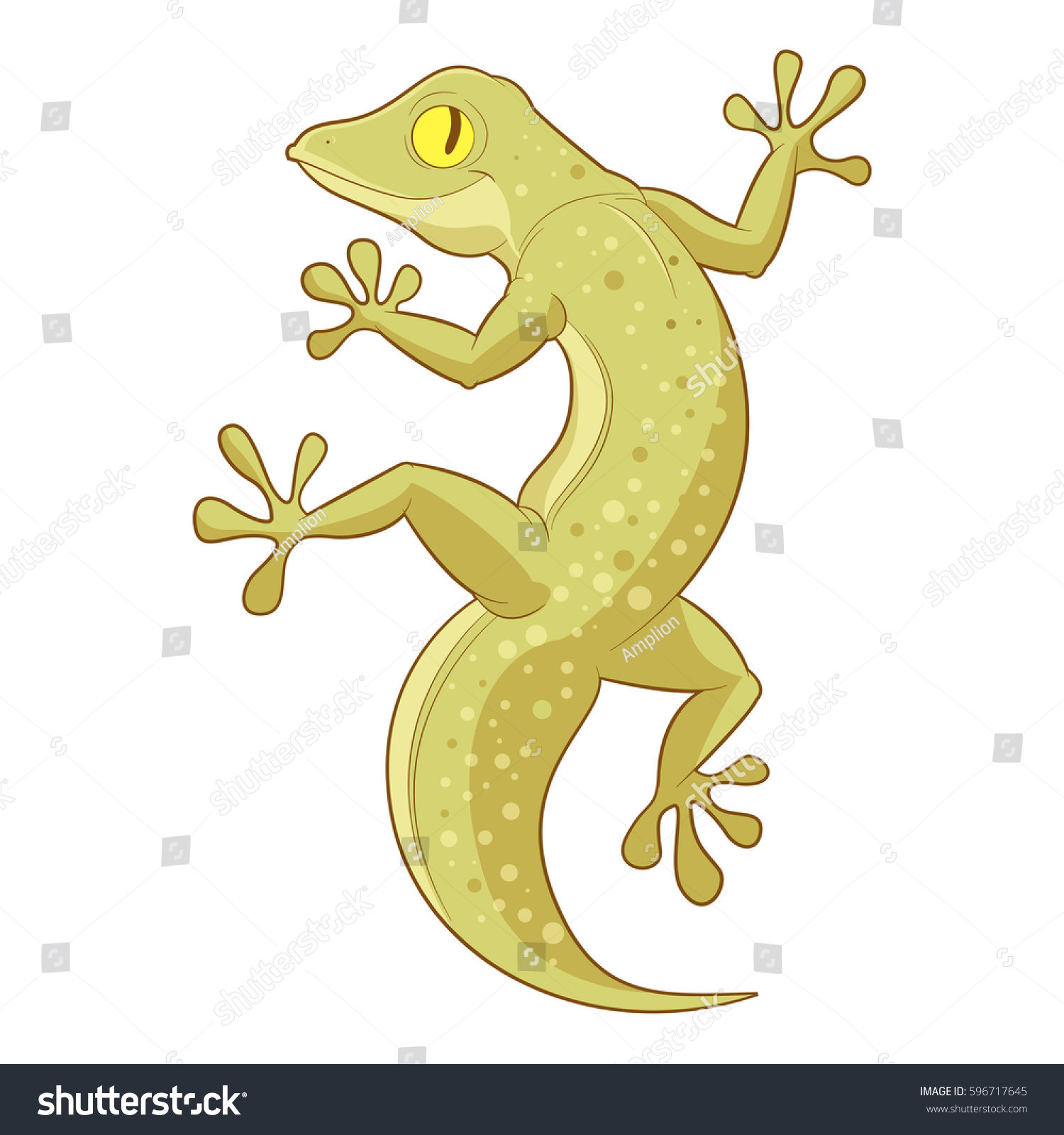 Cartoon Smiling Gecko Stock Vector 596717645 - Shutterstock