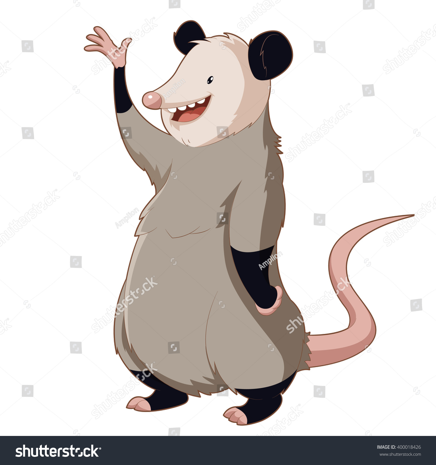 Cartoon Smiling Opossum Stock Vector 400018426 - Shutterstock