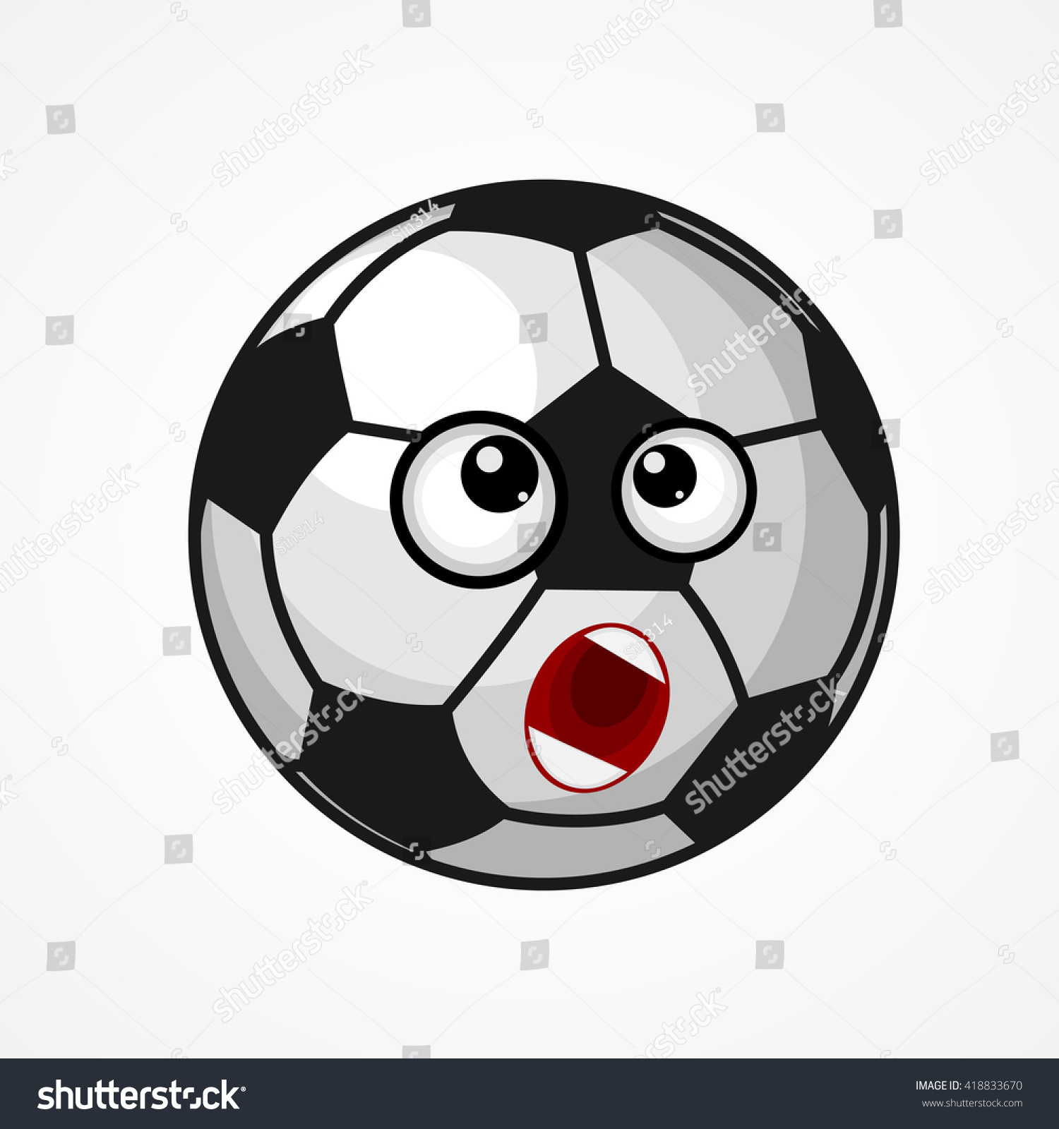 Cartoon Soccer Ball Smile Stock Vector (Royalty Free) 418833670 ...