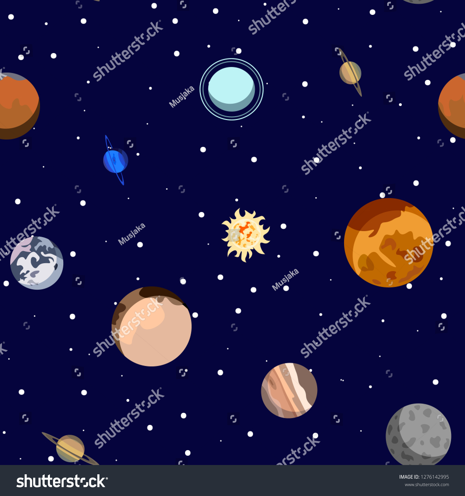 Cartoon Solar System Planets Astronomical Observatory Stock Vector ...