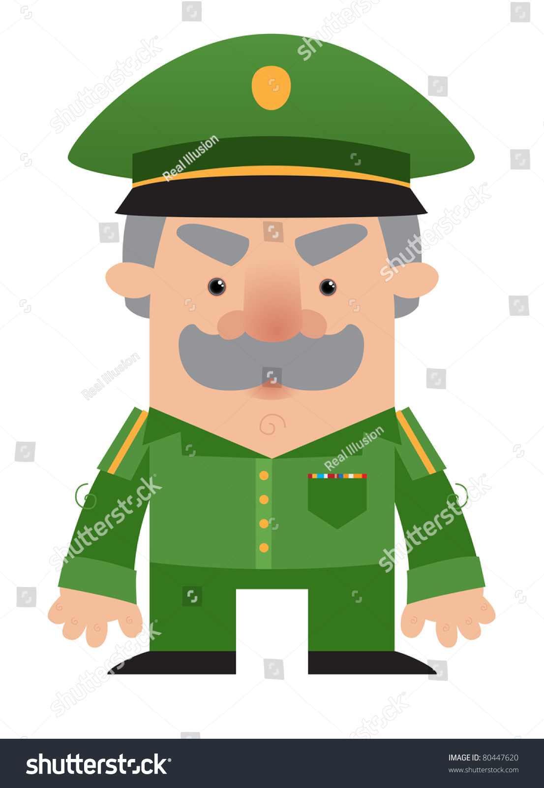 Cartoon Soldier Officer Stock Vector Illustration 80447620 : Shutterstock