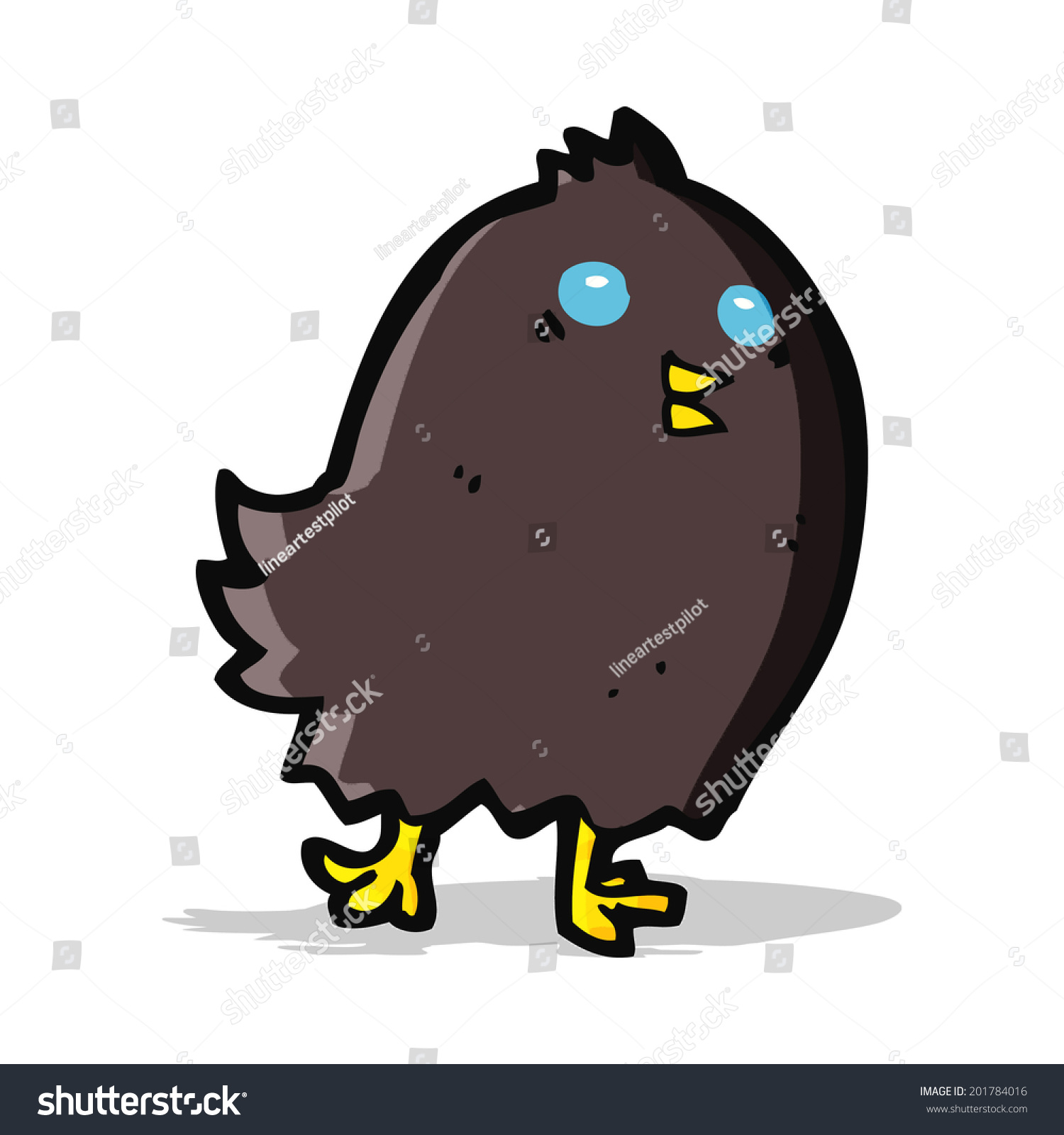 Cartoon Spooky Black Bird Stock Vector (Royalty Free) 201784016 ...