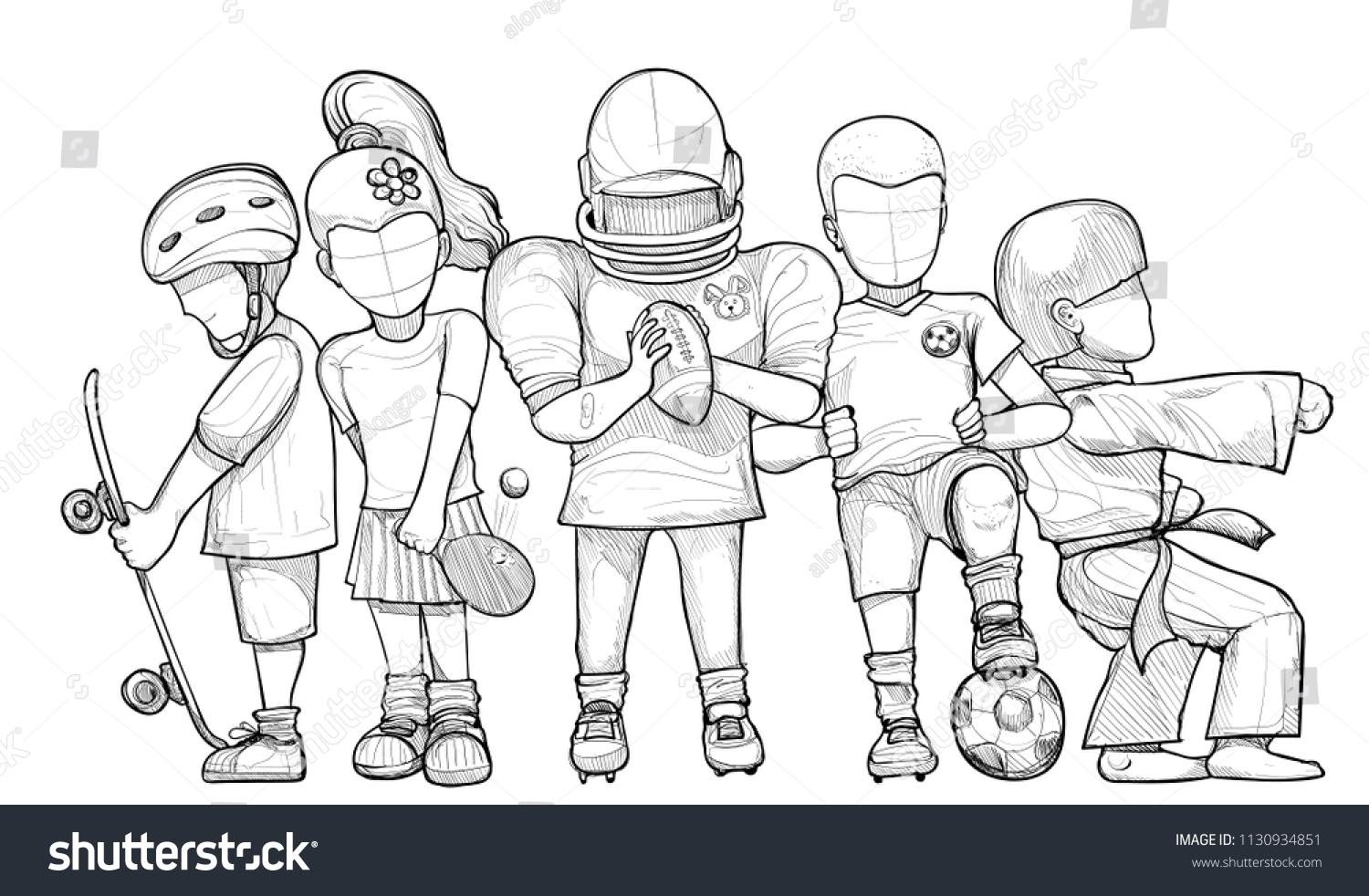 Cartoon Sports Characters Group Vector Illustration Stock Vector Cartoon Sports Characters Group Vector Illustration Stock Vector