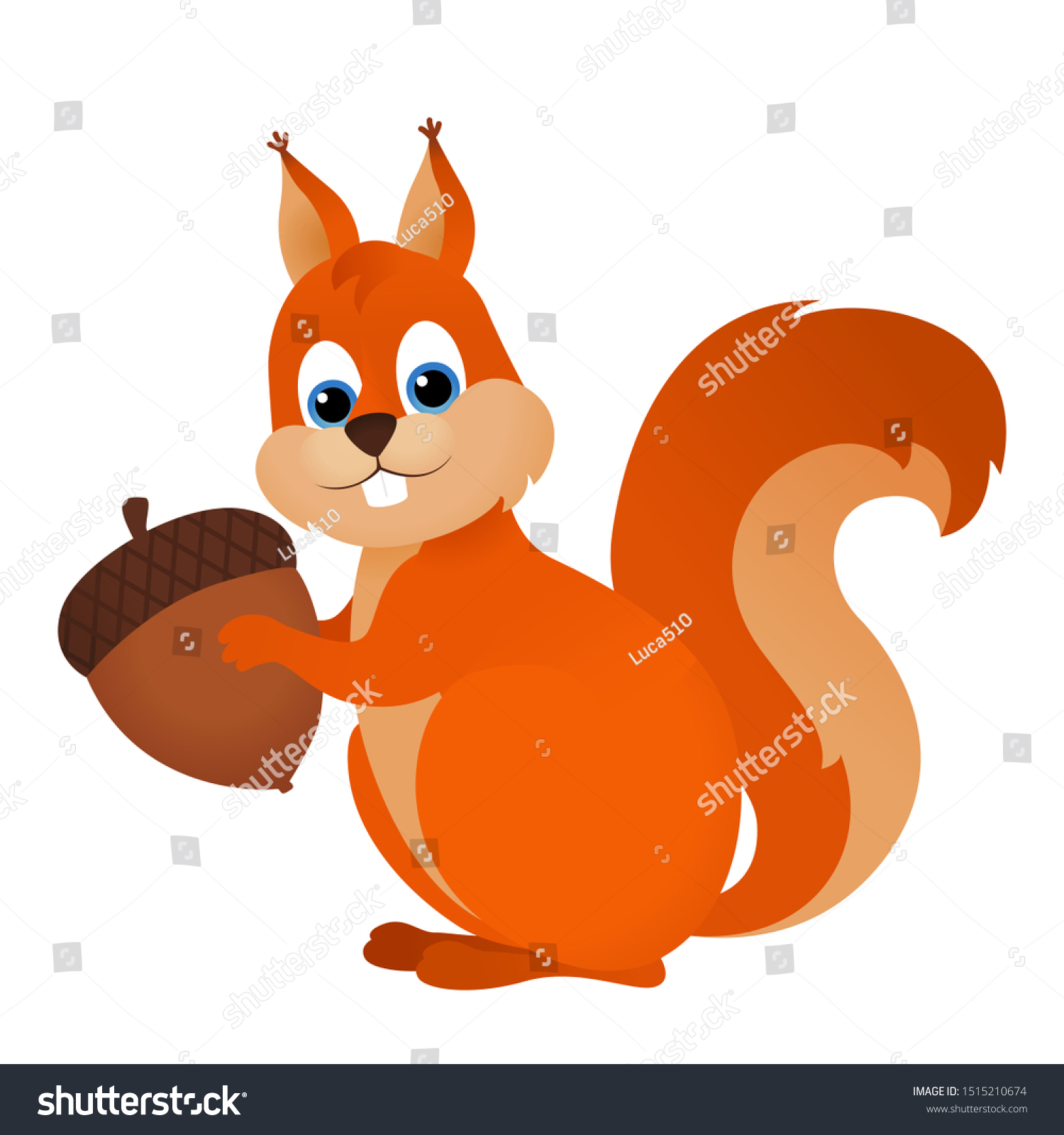 Cartoon Squirrel Nut Vector Isolated On Stock Vector (Royalty Free